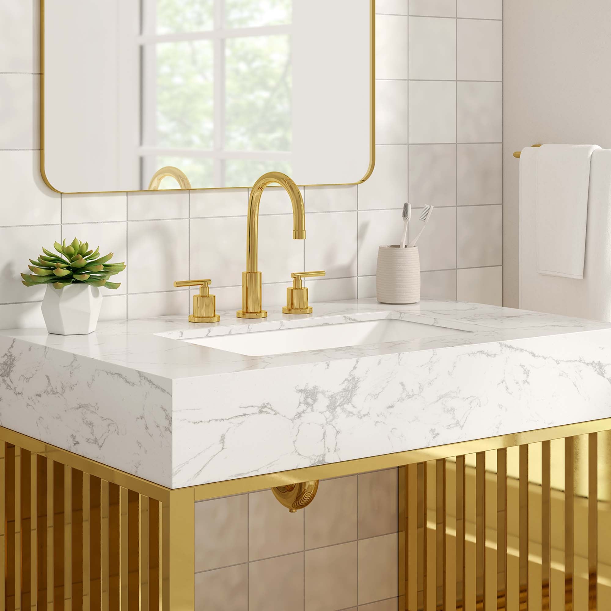 Gridiron Bathroom Vanity Basin Included by Modway