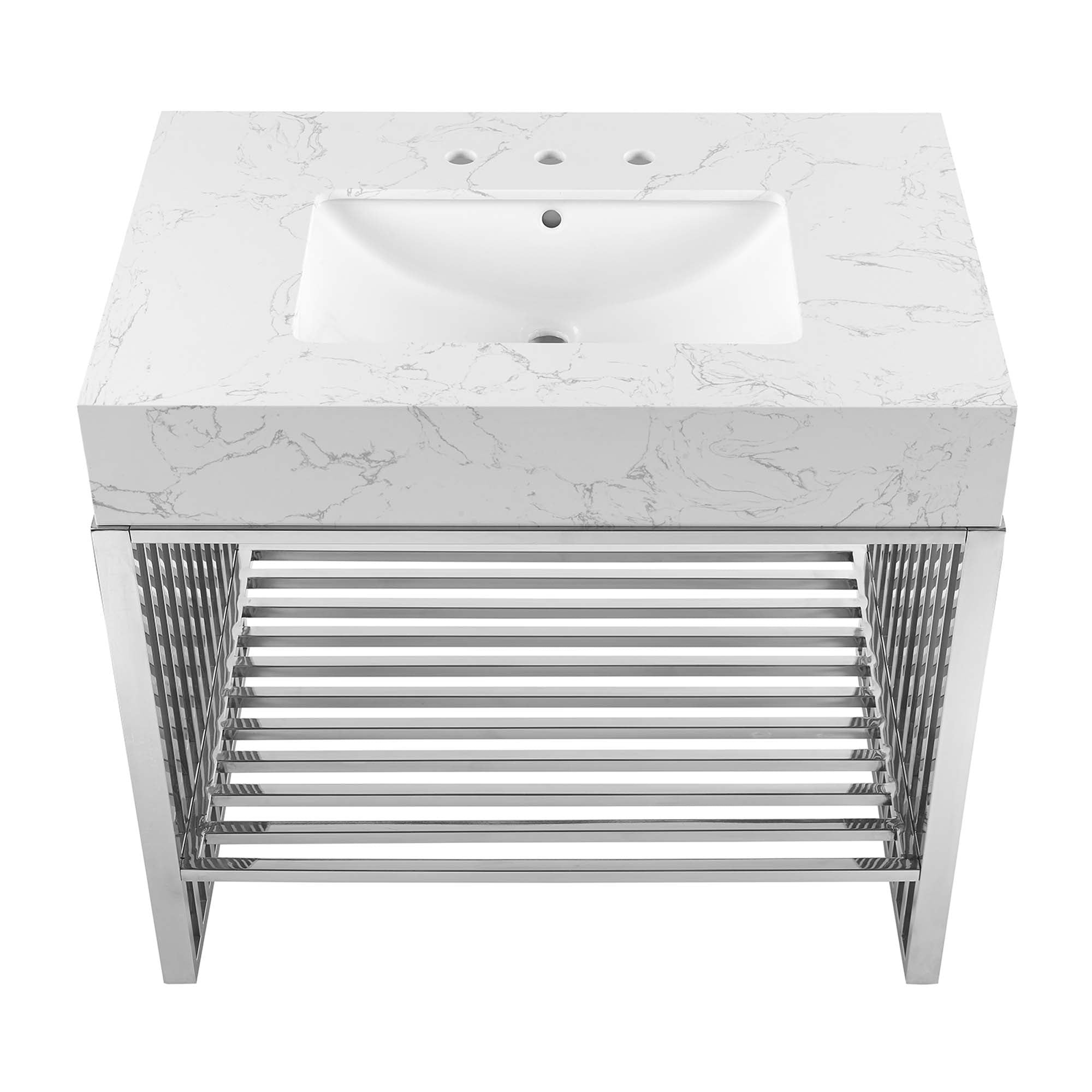 Gridiron Bathroom Vanity Basin Included by Modway