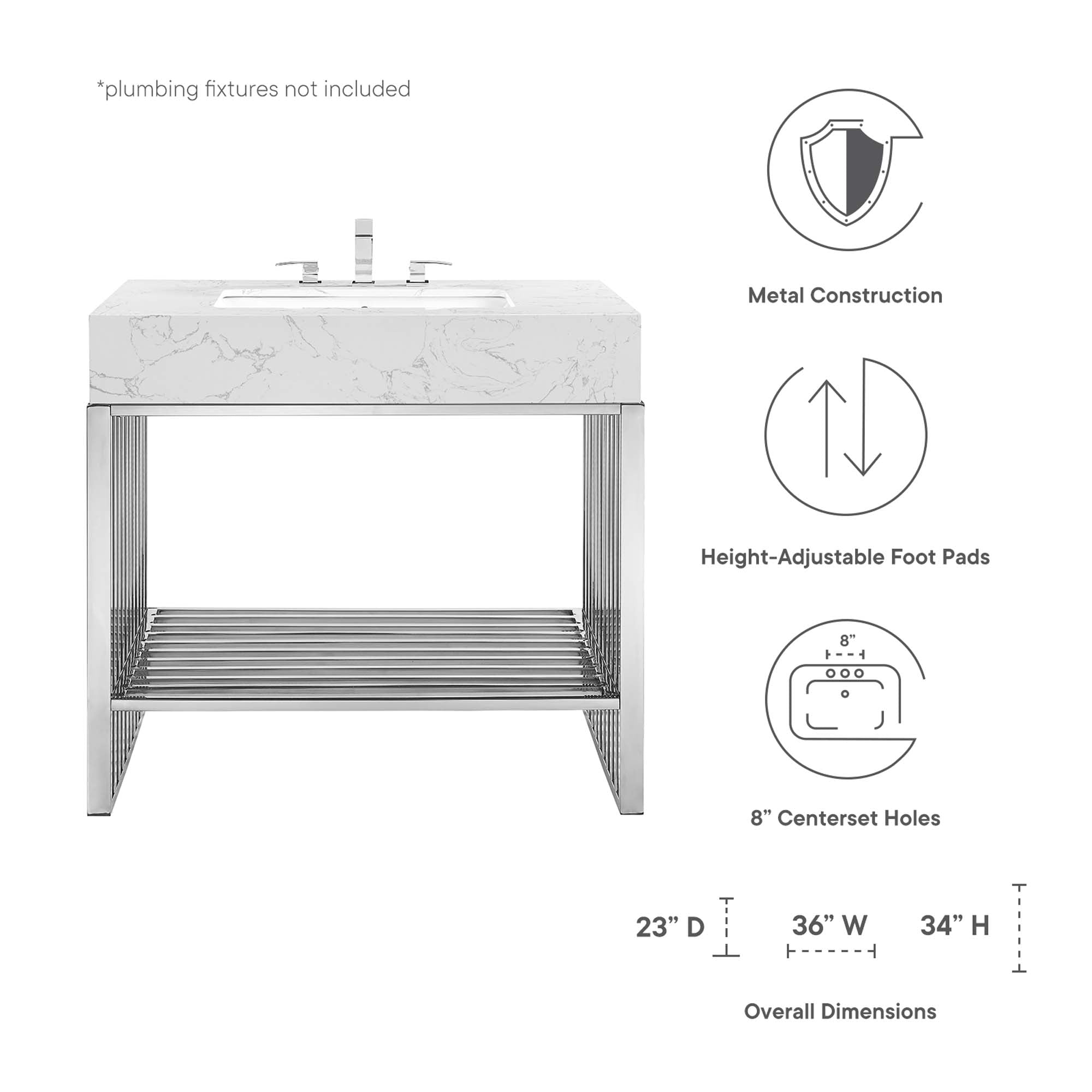 Gridiron Bathroom Vanity Basin Included by Modway