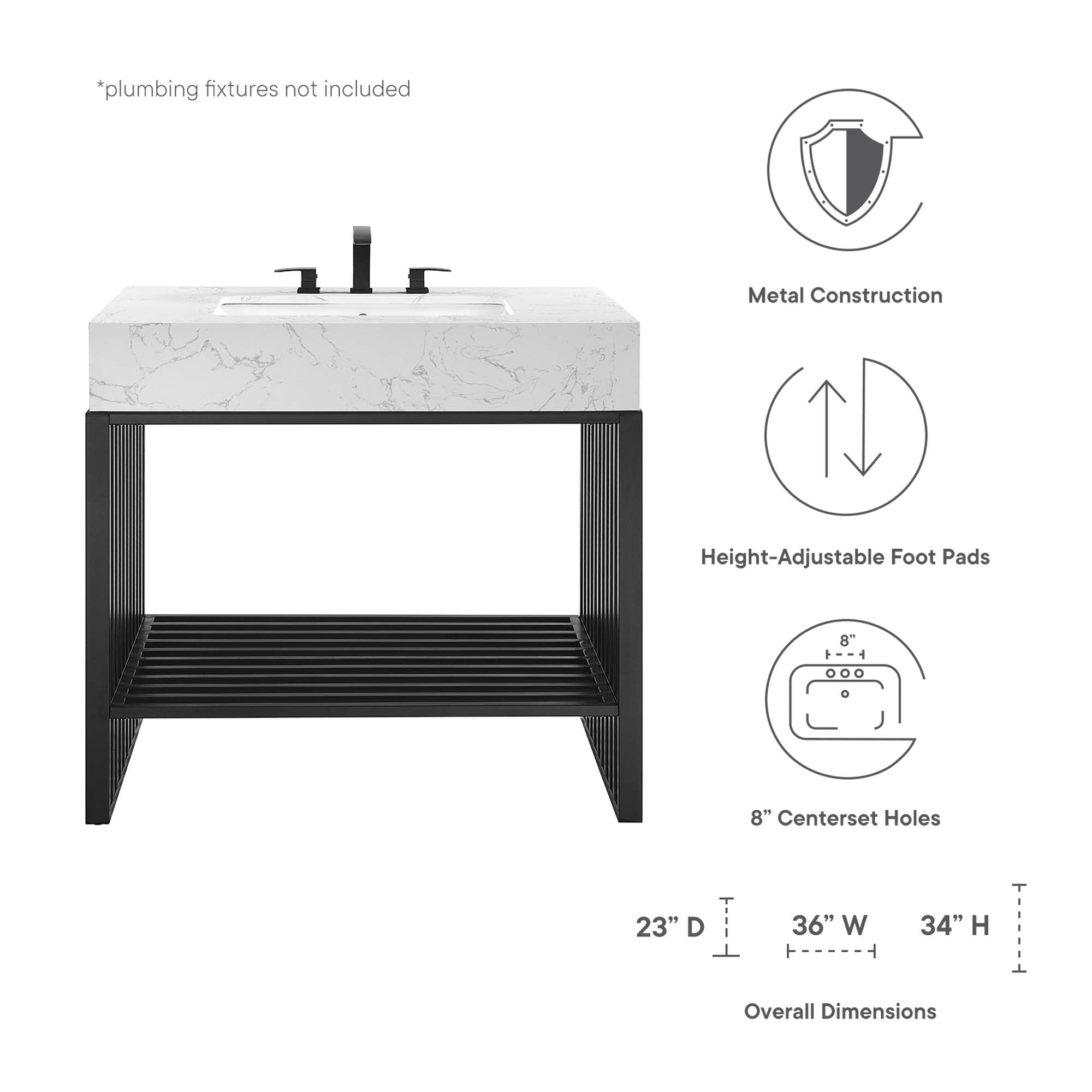 Gridiron Bathroom Vanity Basin Included by Modway