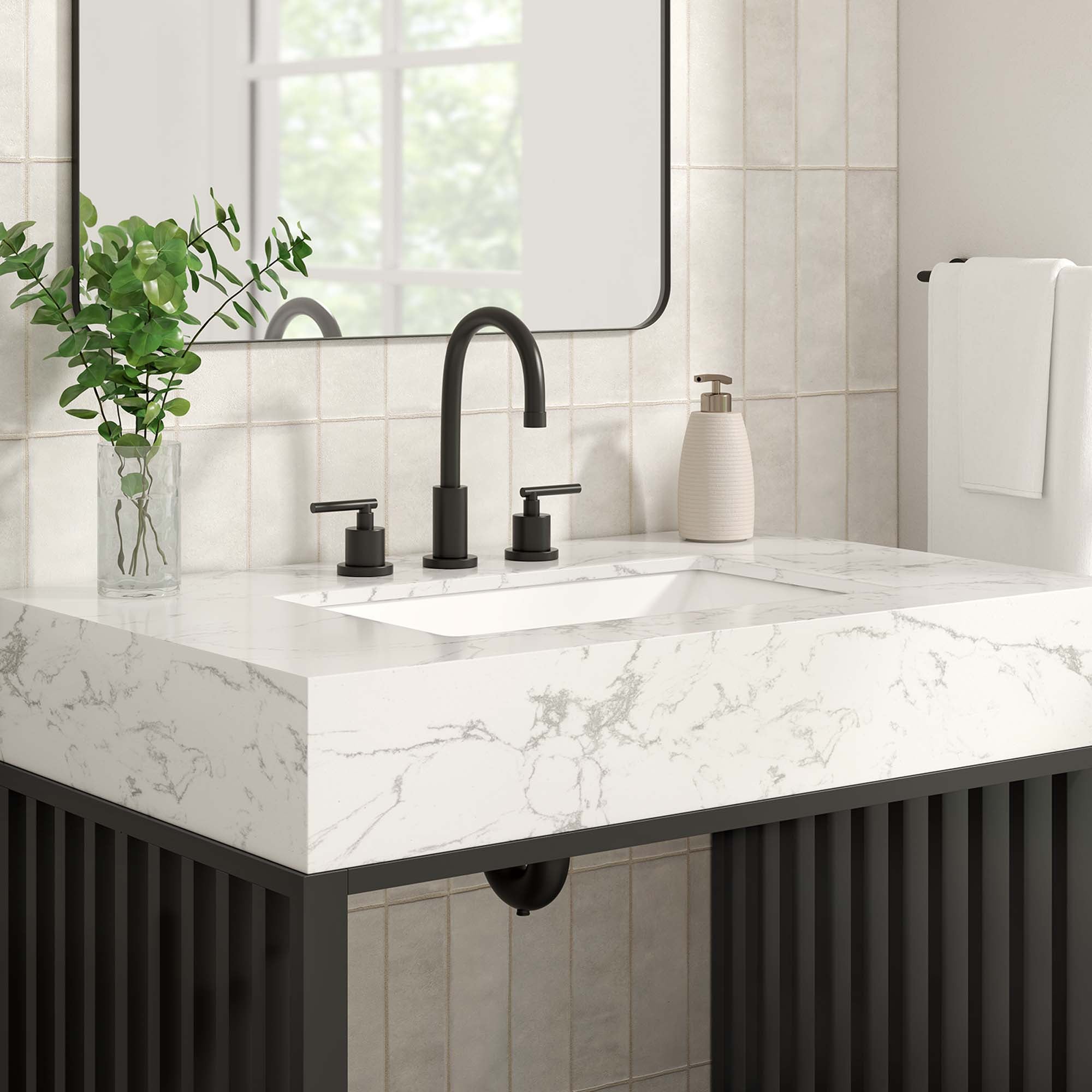 Gridiron Bathroom Vanity Basin Included by Modway