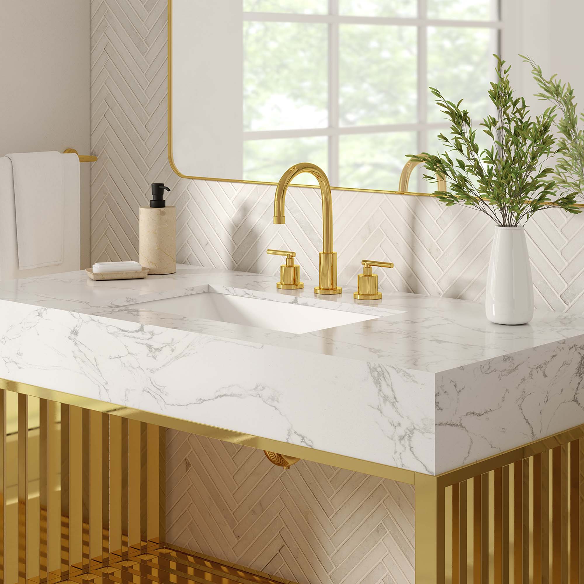 Gridiron Bathroom Vanity Basin Included by Modway