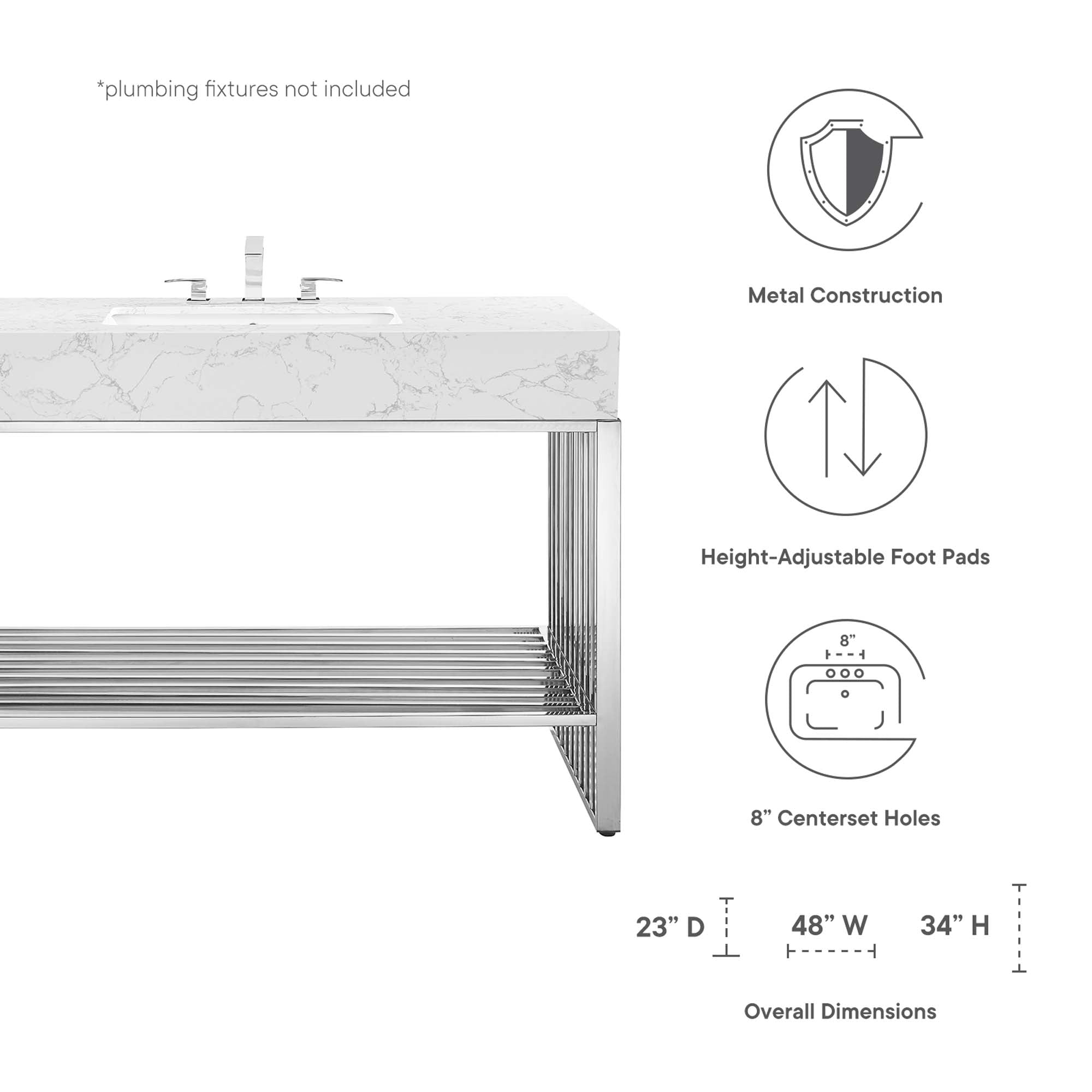 Gridiron Bathroom Vanity Basin Included by Modway
