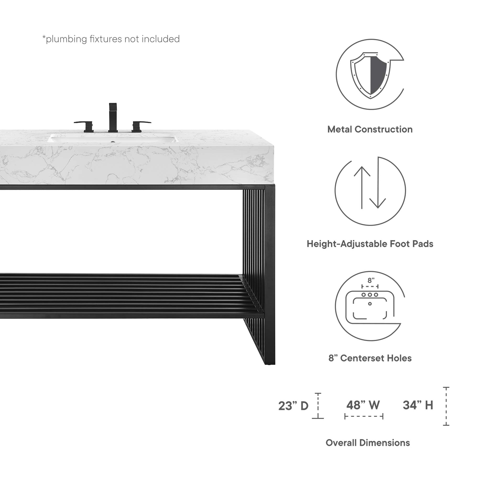 Gridiron Bathroom Vanity Basin Included by Modway