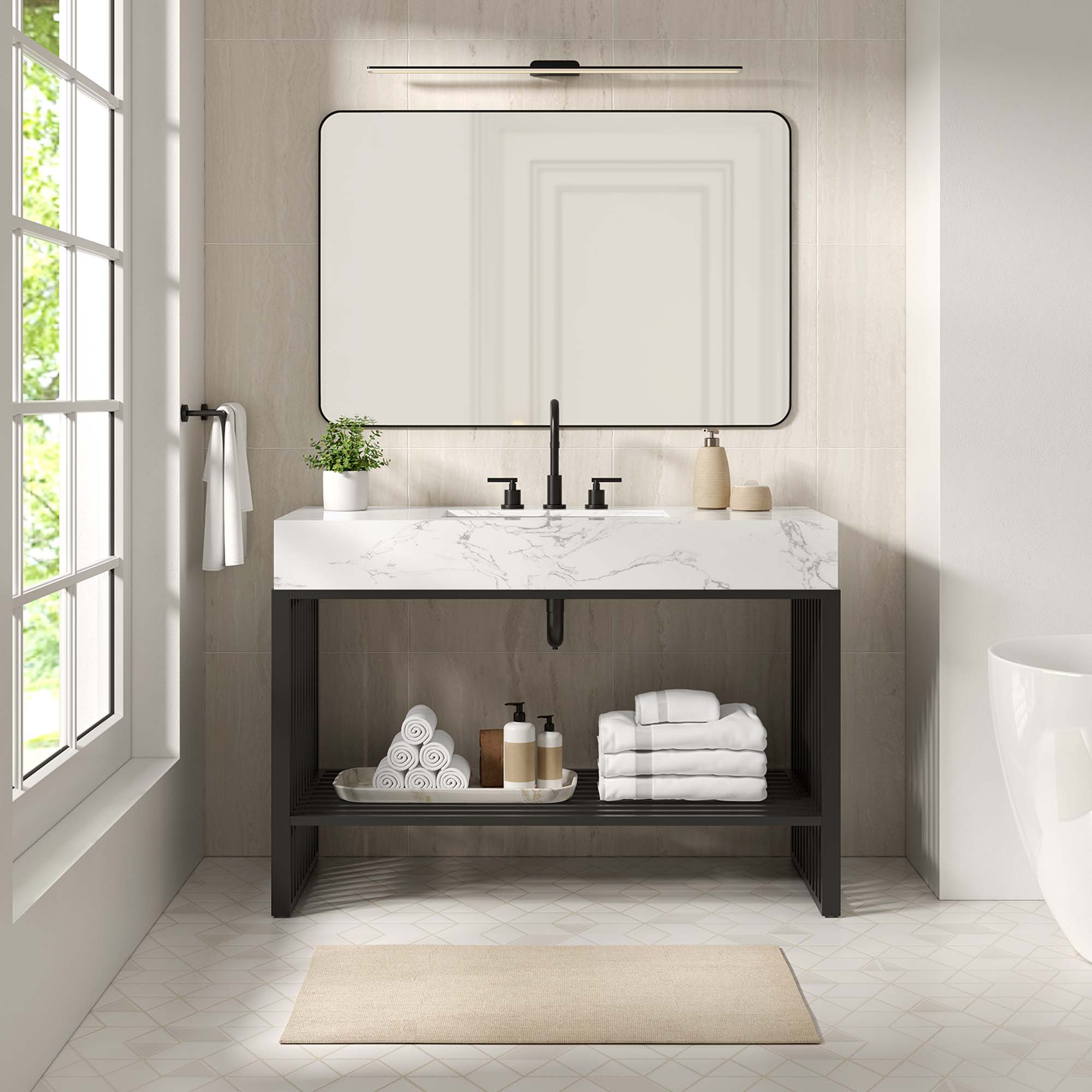 Gridiron Bathroom Vanity Basin Included by Modway