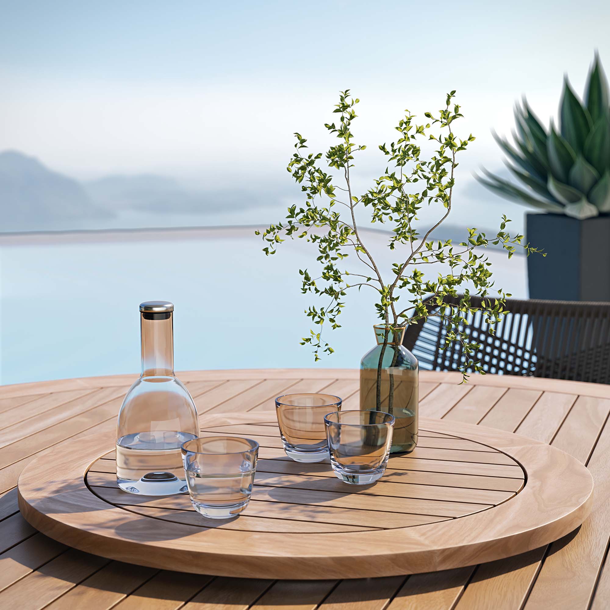 Wellspring 5-Piece Outdoor Patio Teak Wood Dining Set by Modway
