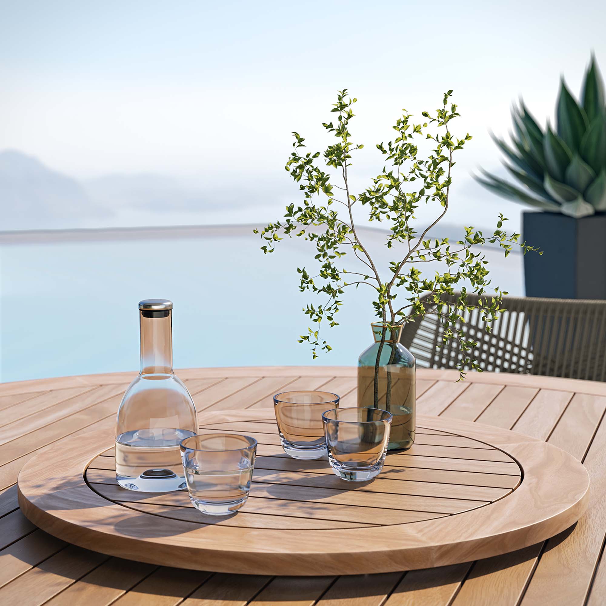 Wellspring 5-Piece Outdoor Patio Teak Wood Dining Set by Modway