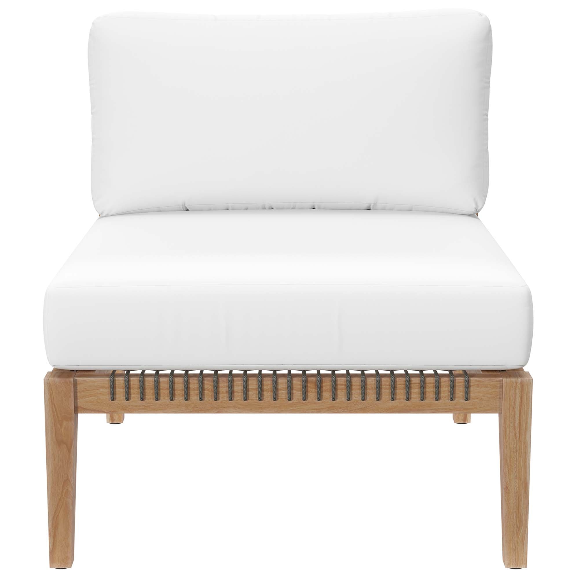 Clearwater Outdoor Patio Teak Wood 6-Piece Sectional Sofa by Modway