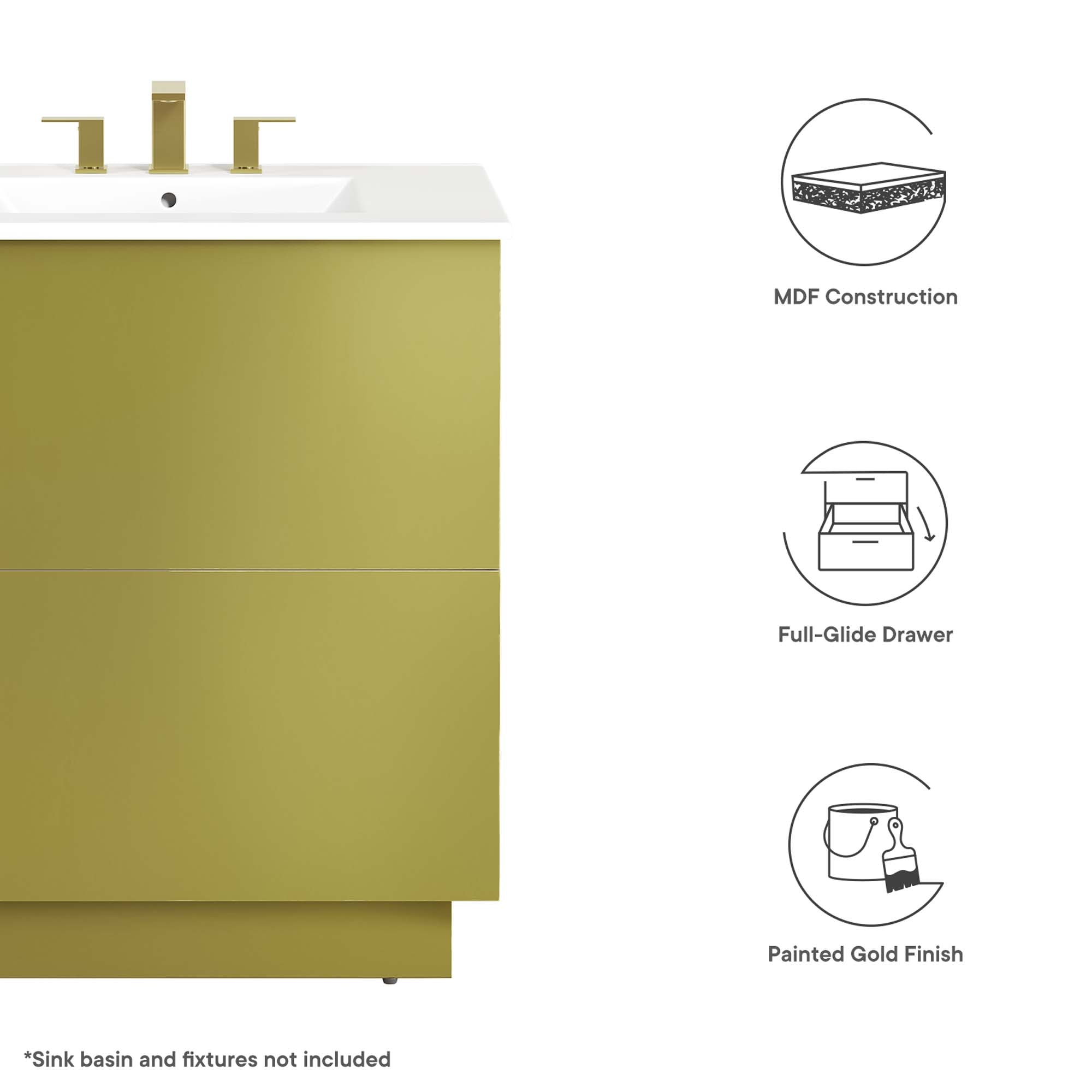 Quantum Bathroom Cabinet Basin Not Included by Modway