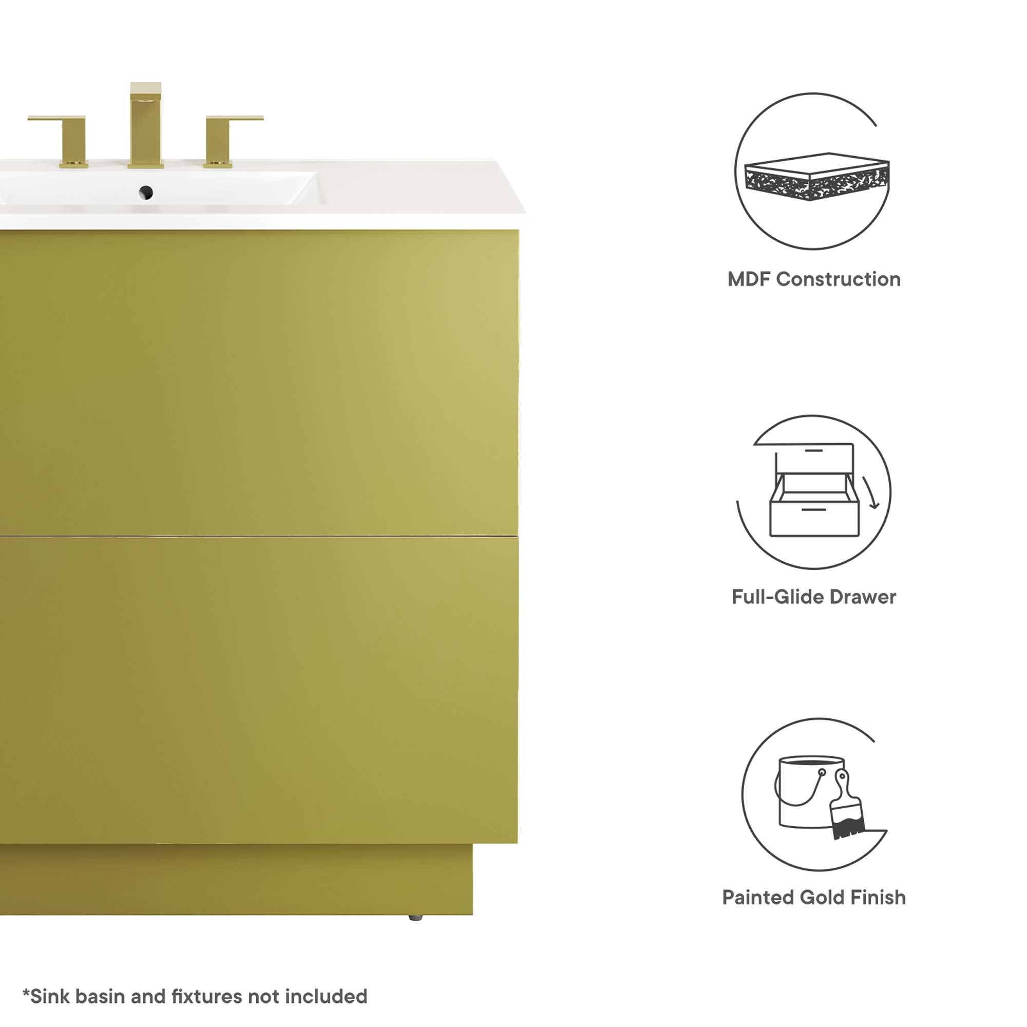 Quantum Bathroom Cabinet Basin Not Included by Modway