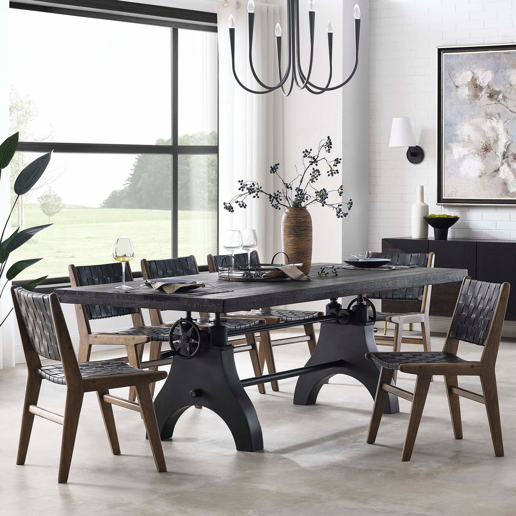 Genuine 96" Crank Adjustable Height Dining and Conference Table by Modway
