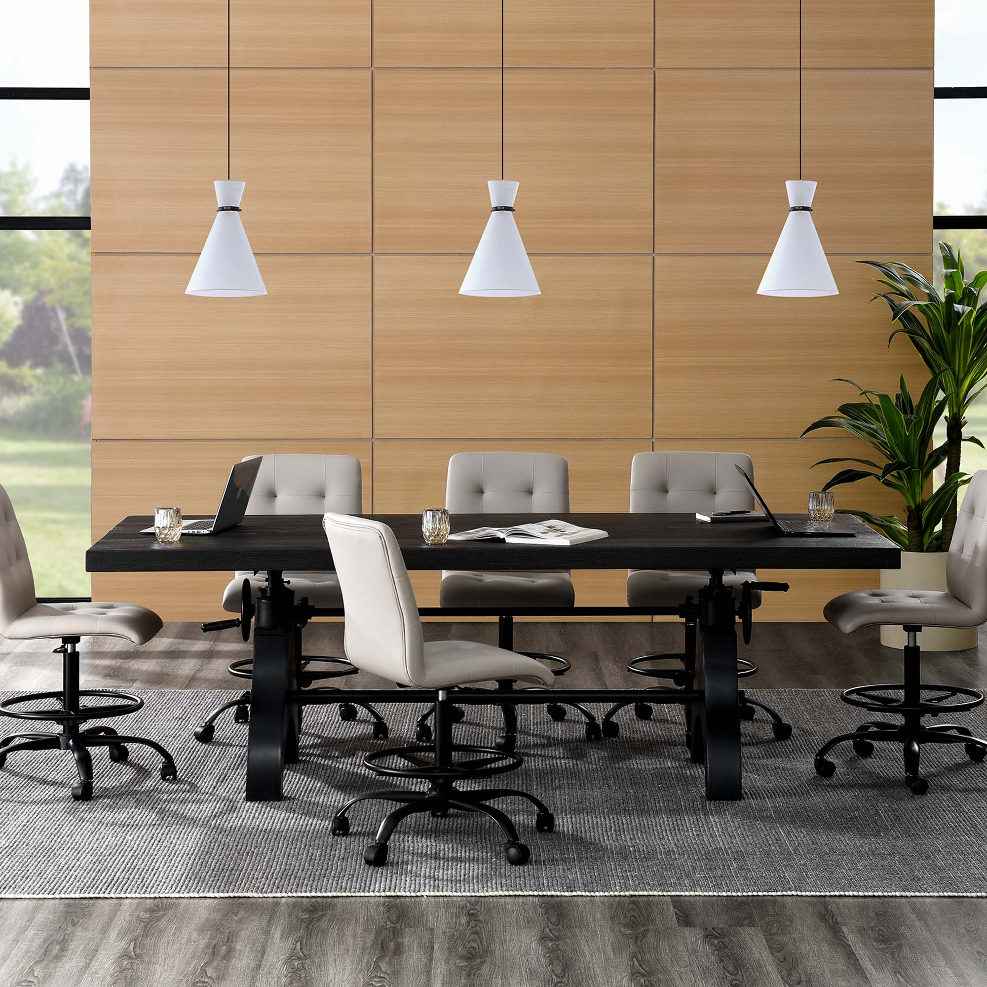 Genuine 96" Crank Adjustable Height Dining and Conference Table by Modway