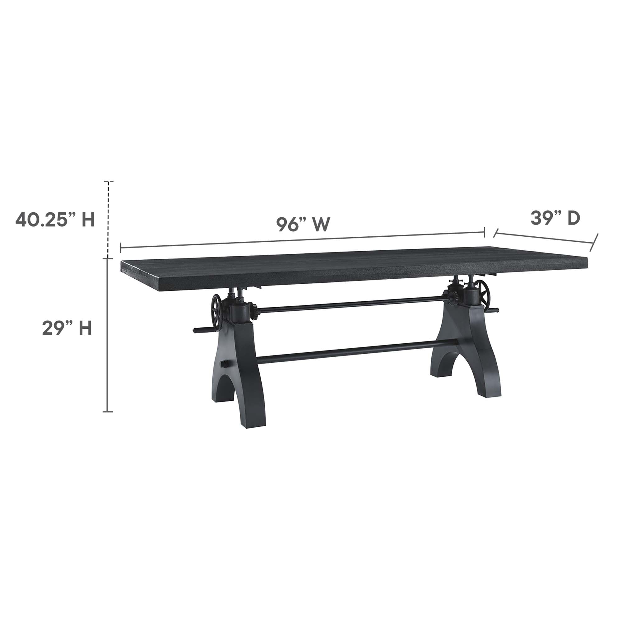 Genuine 96" Crank Adjustable Height Dining and Conference Table by Modway