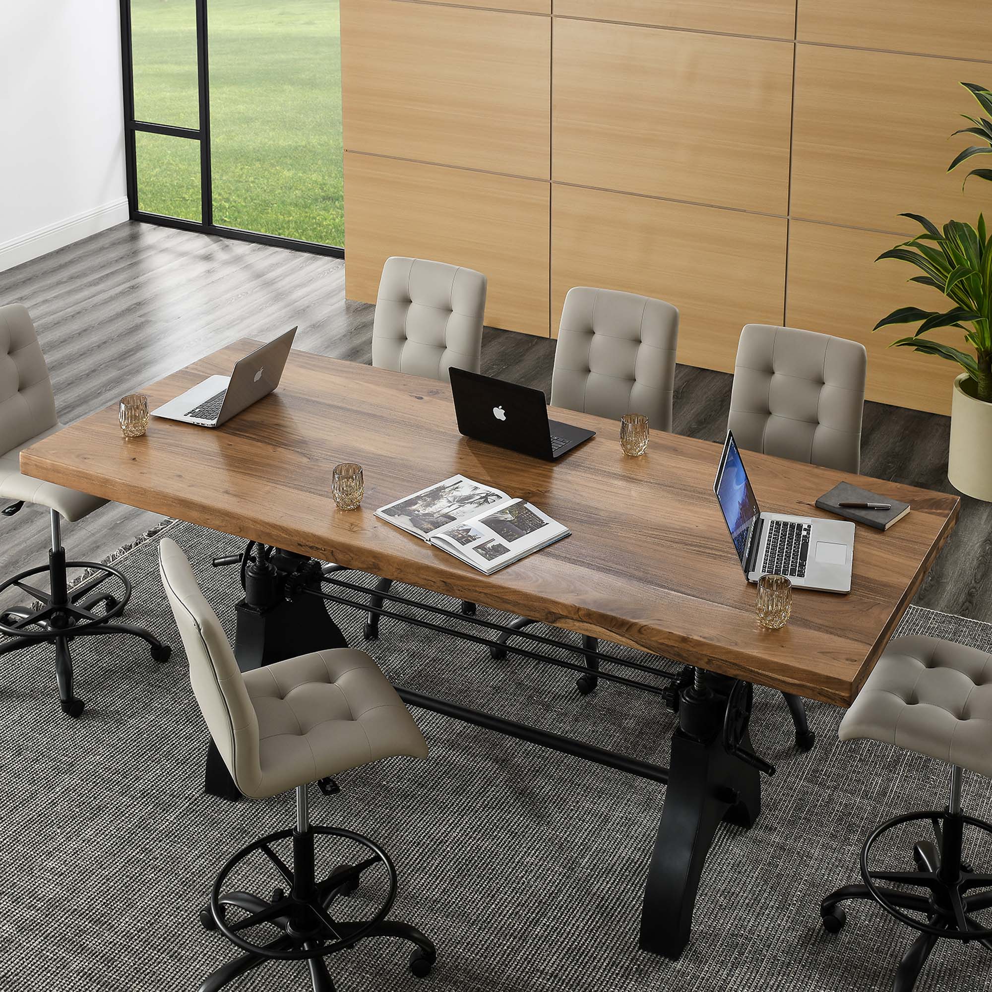 Genuine 96" Crank Adjustable Height Dining and Conference Table by Modway