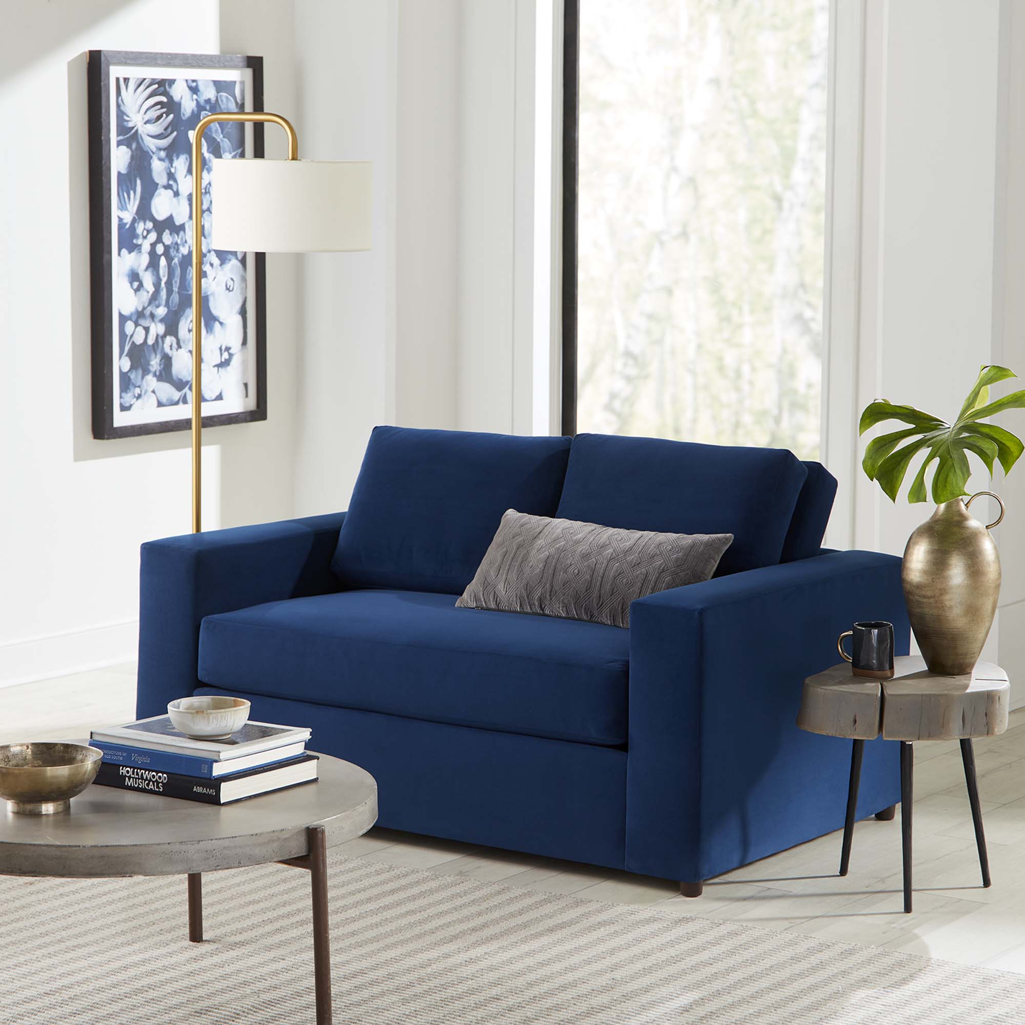 Avendale Velvet Loveseat – Made in the USA With Bench Seat Cushion by Modway
