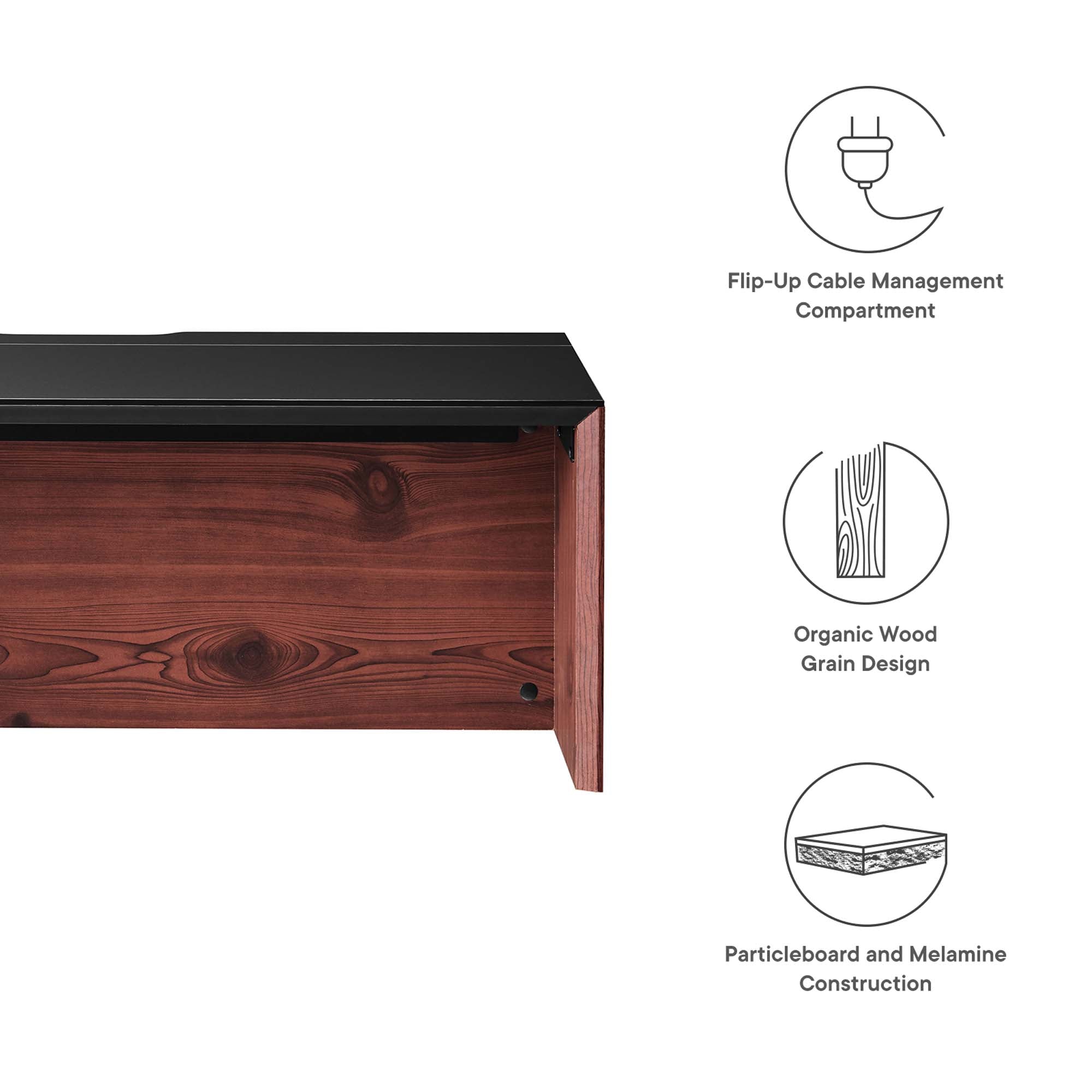 Kinetic 38" Wall-Mount Office Desk by Modway