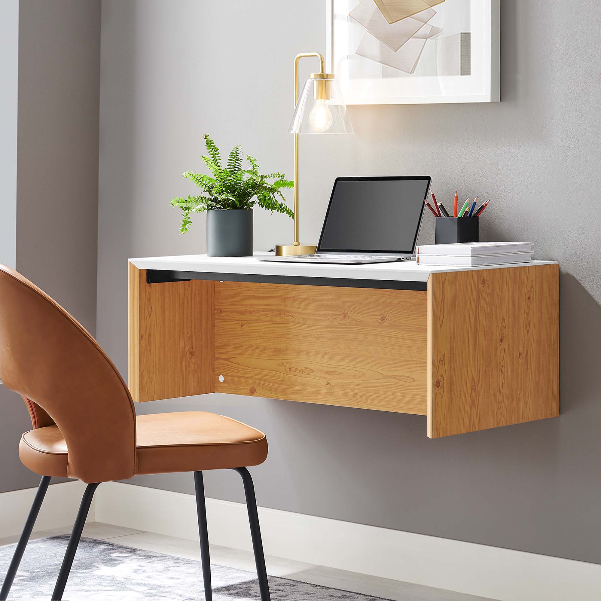 Kinetic 38" Wall-Mount Office Desk by Modway