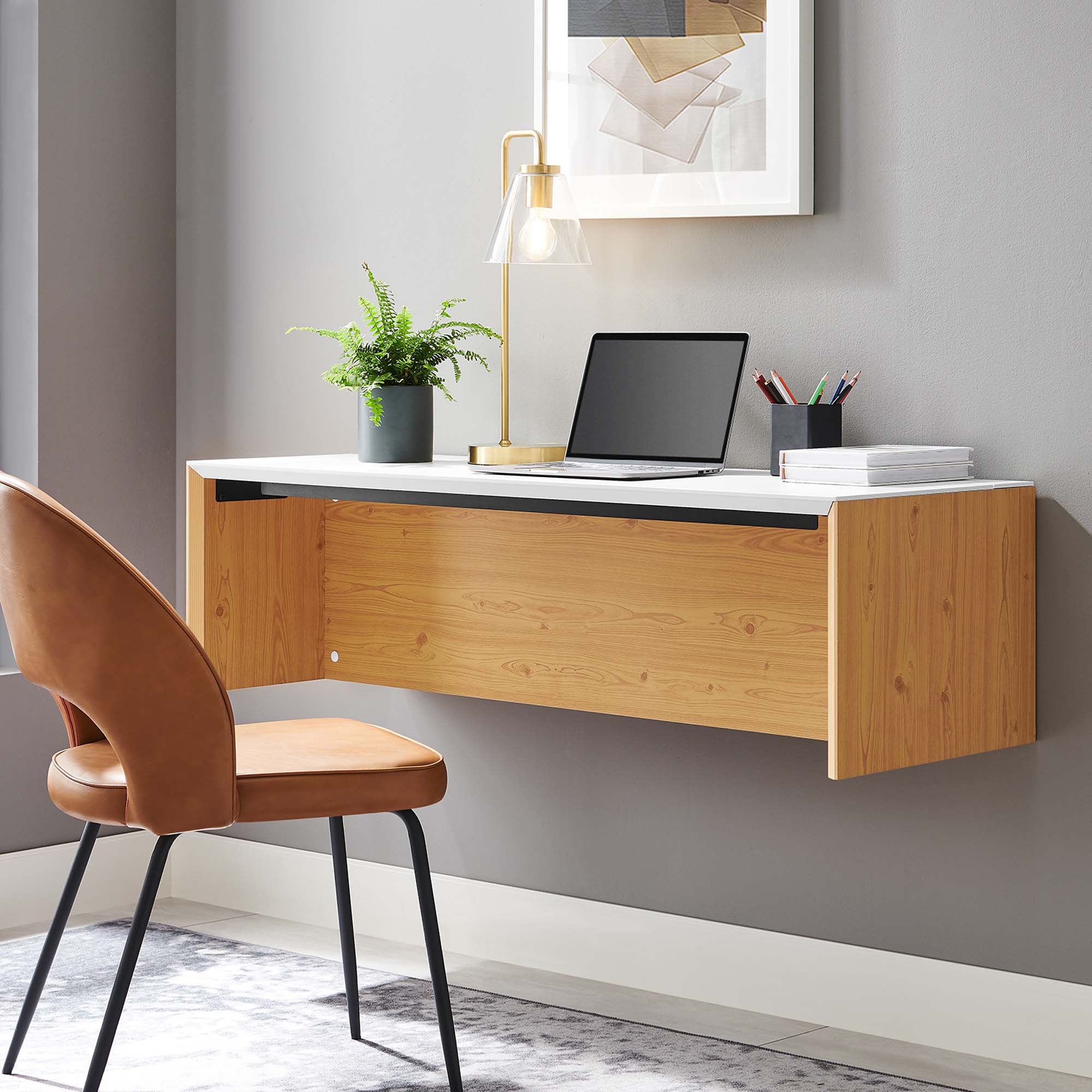 Kinetic 49" Wall-Mount Office Desk by Modway
