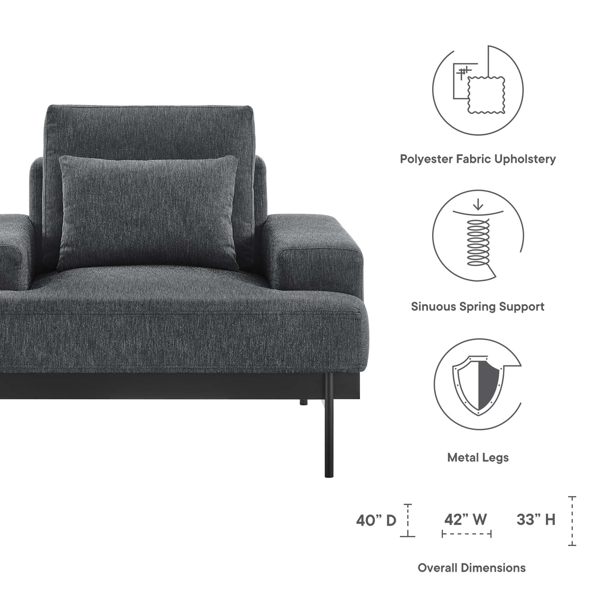 Proximity Upholstered Fabric Armchair by Modway