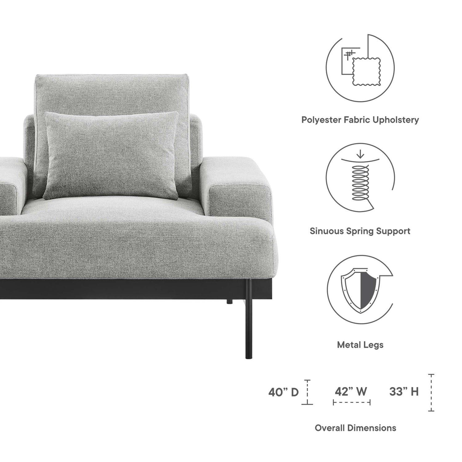 Proximity Upholstered Fabric Armchair by Modway