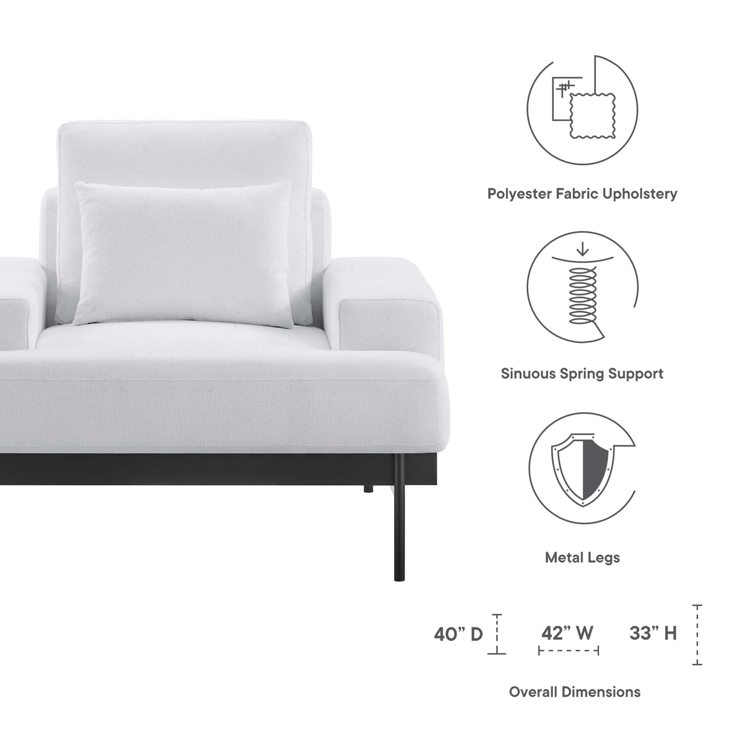 Proximity Upholstered Fabric Armchair by Modway
