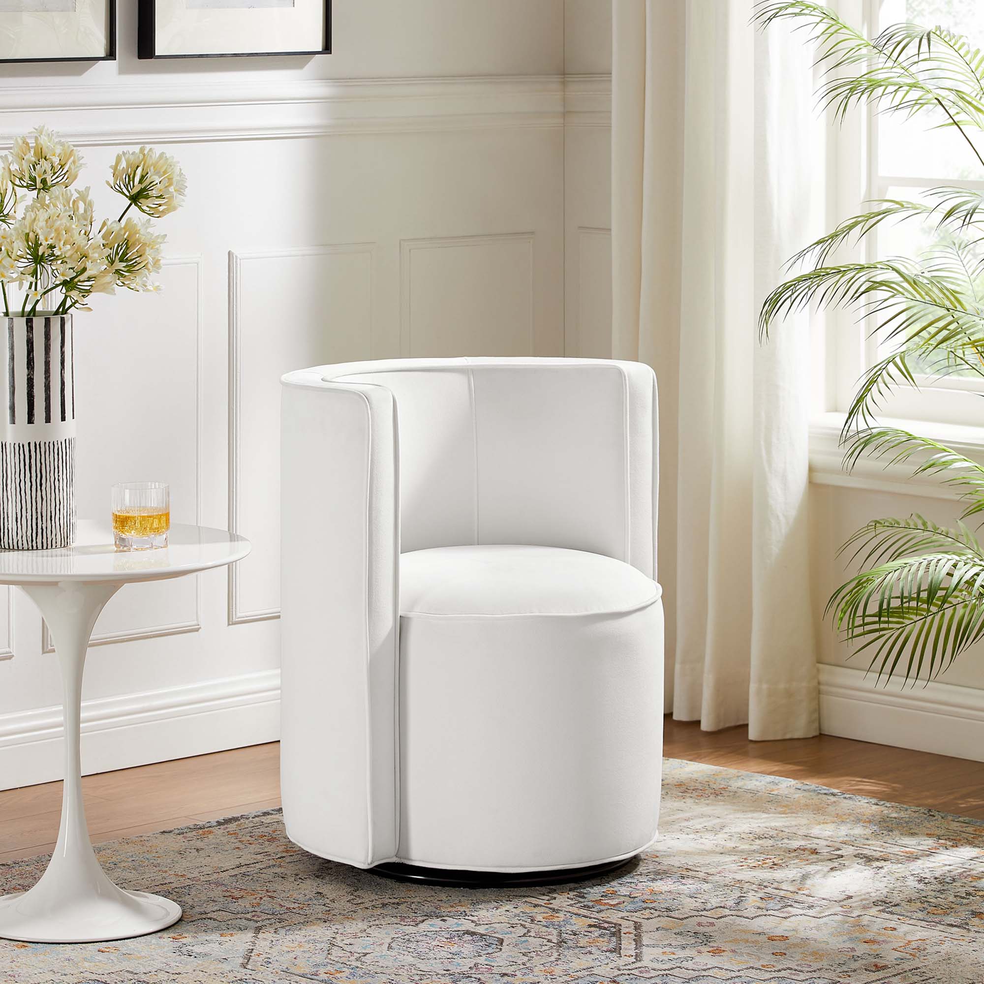 Della Performance Velvet Fabric Swivel Chair by Modway