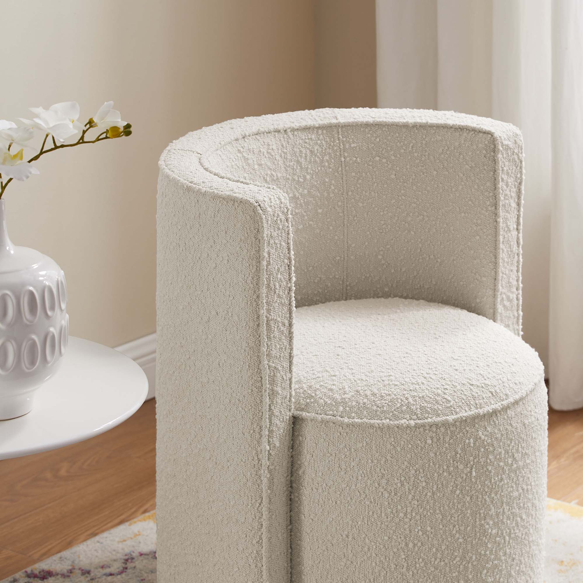 Della Boucle Fabric Swivel Chair by Modway