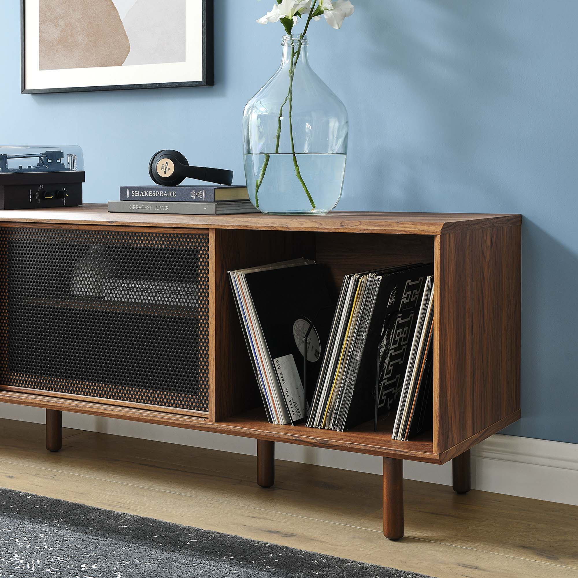 Kurtis 67" TV and Vinyl Record Stand by Modway