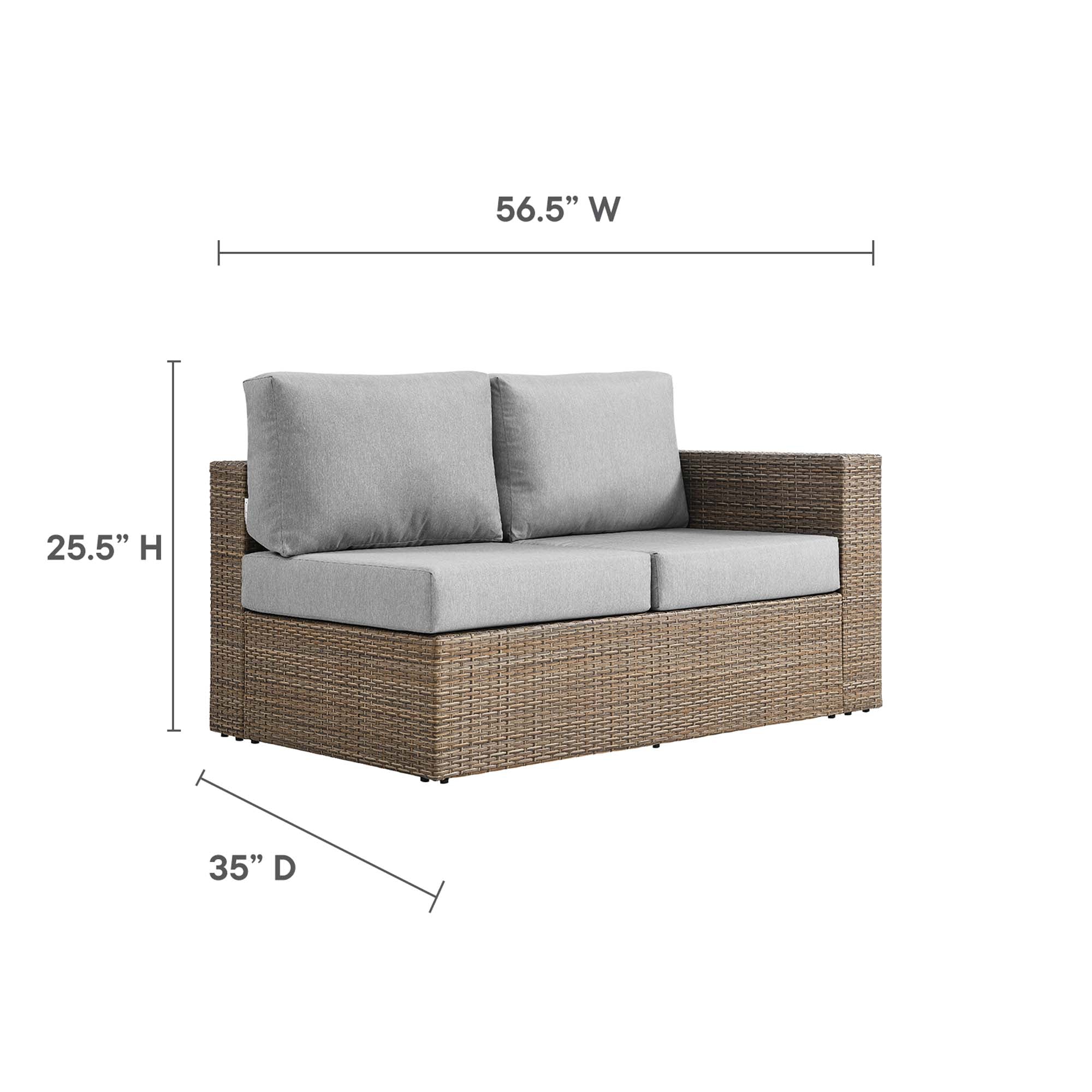 Convene Outdoor Patio Outdoor Patio Right-Arm Loveseat by Modway