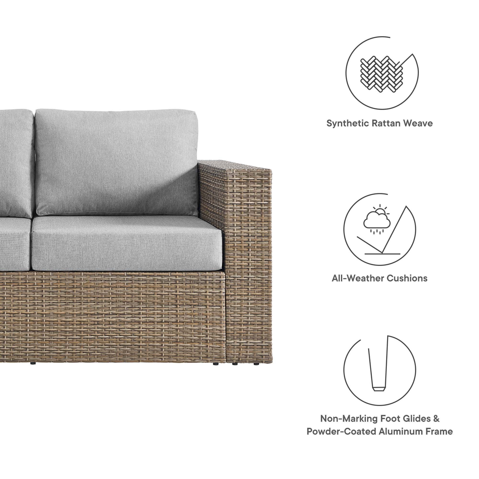 Convene Outdoor Patio Outdoor Patio Right-Arm Loveseat by Modway