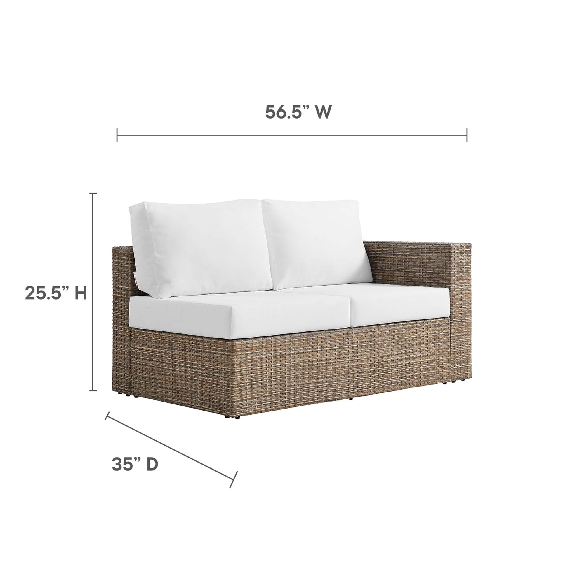 Convene Outdoor Patio Outdoor Patio Right-Arm Loveseat by Modway