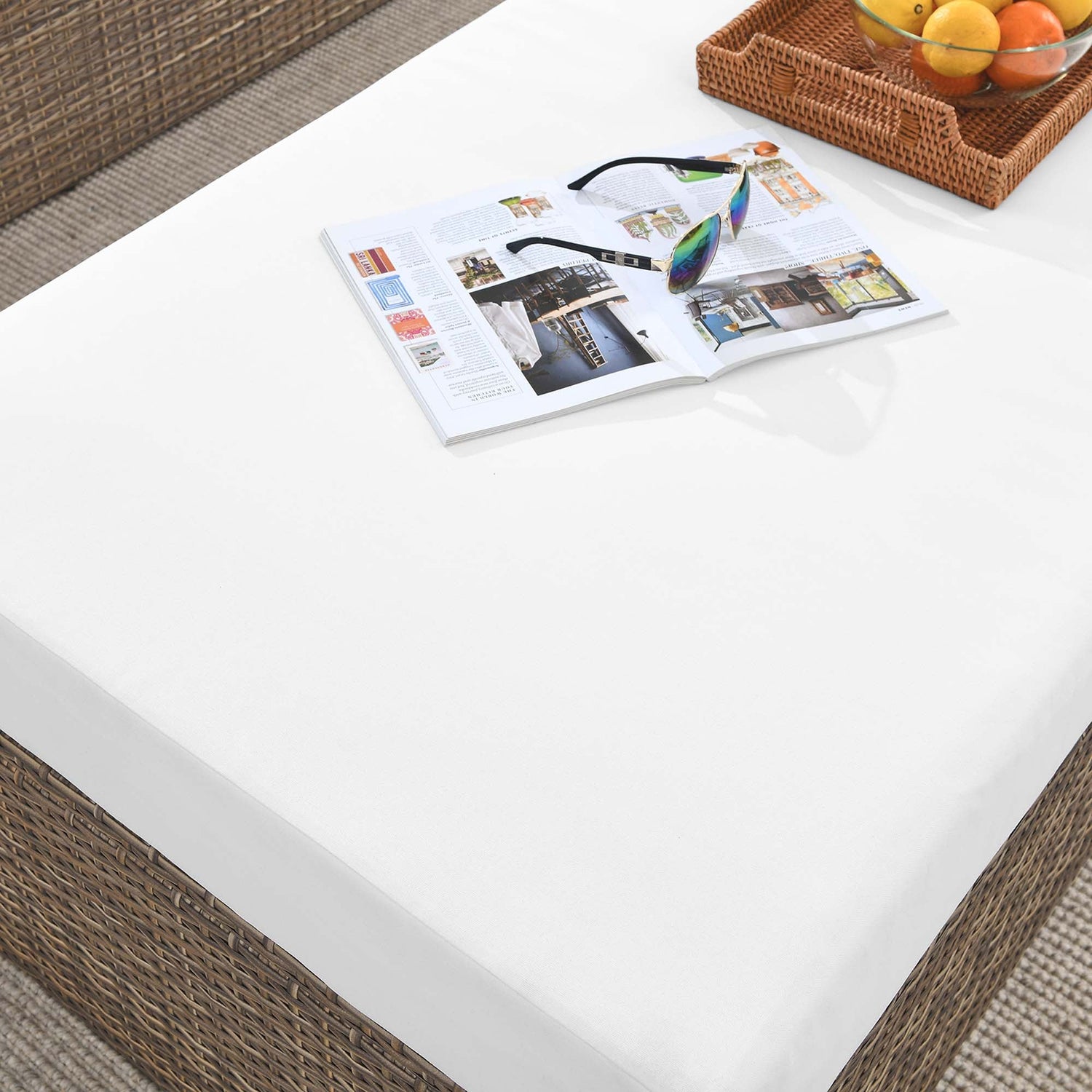 Convene Outdoor Patio Outdoor Patio Rectangle Ottoman by Modway