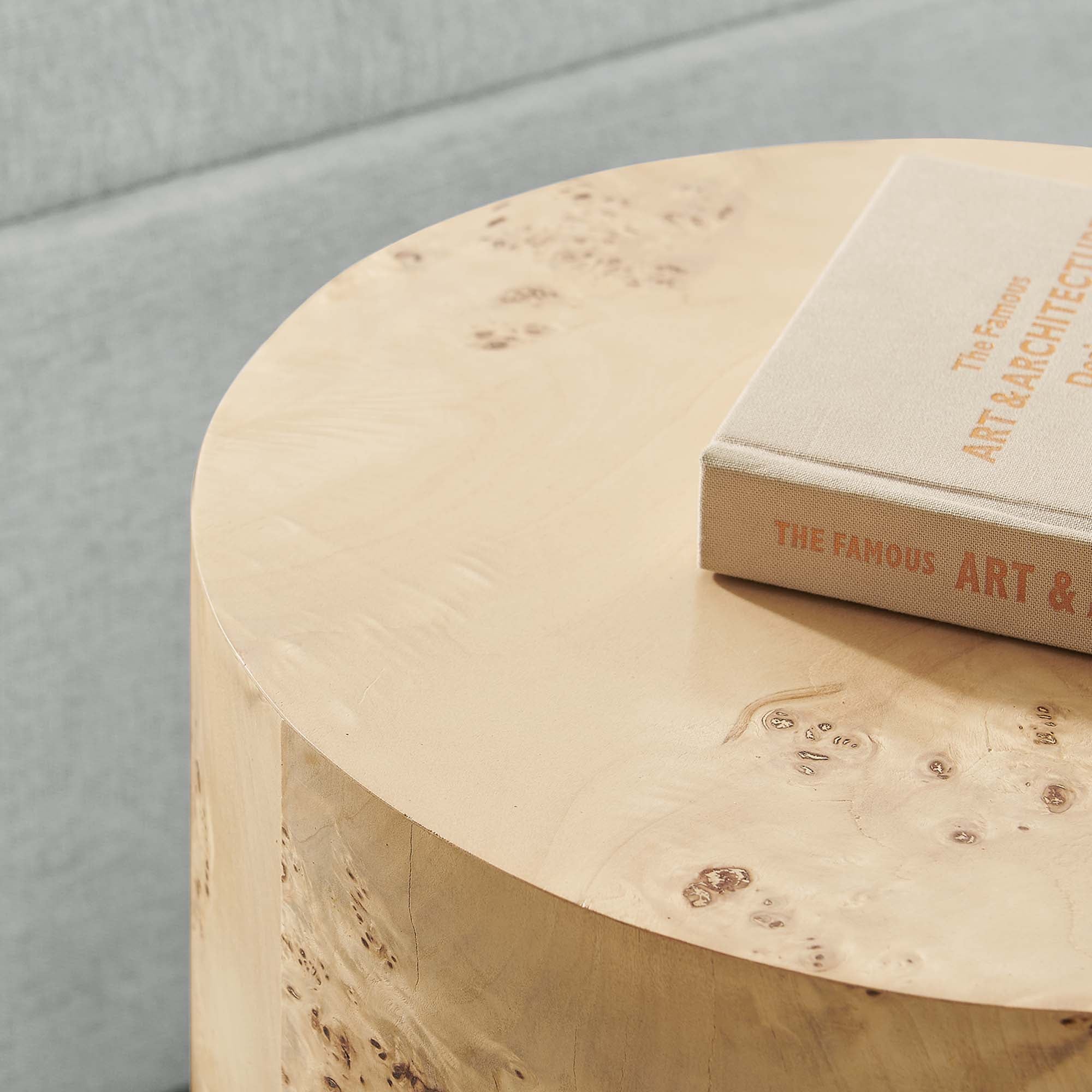 Cosmos 16" Round Burl Wood Side Table by Modway