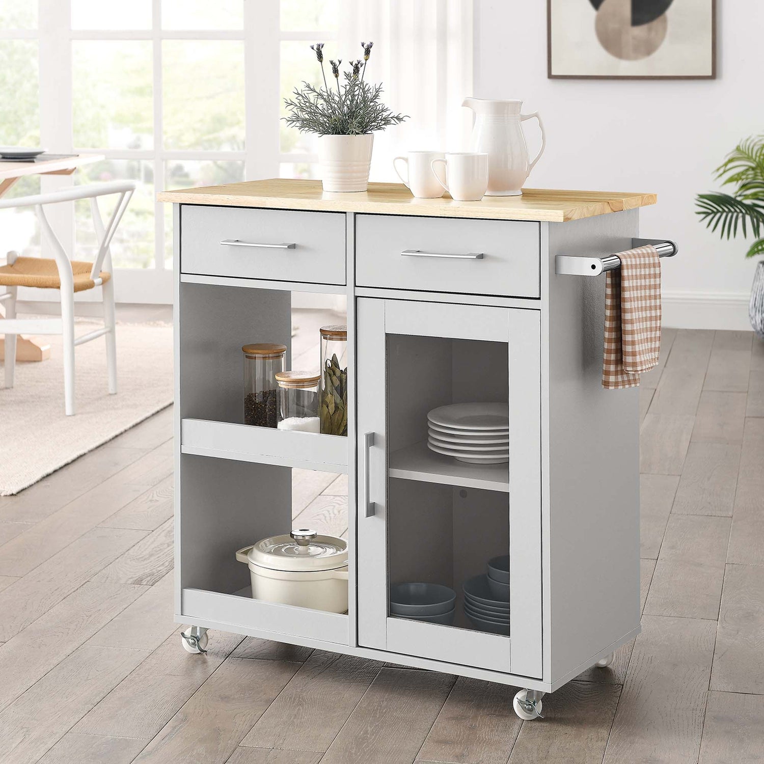 Culinary Kitchen Cart With Towel Bar by Modway