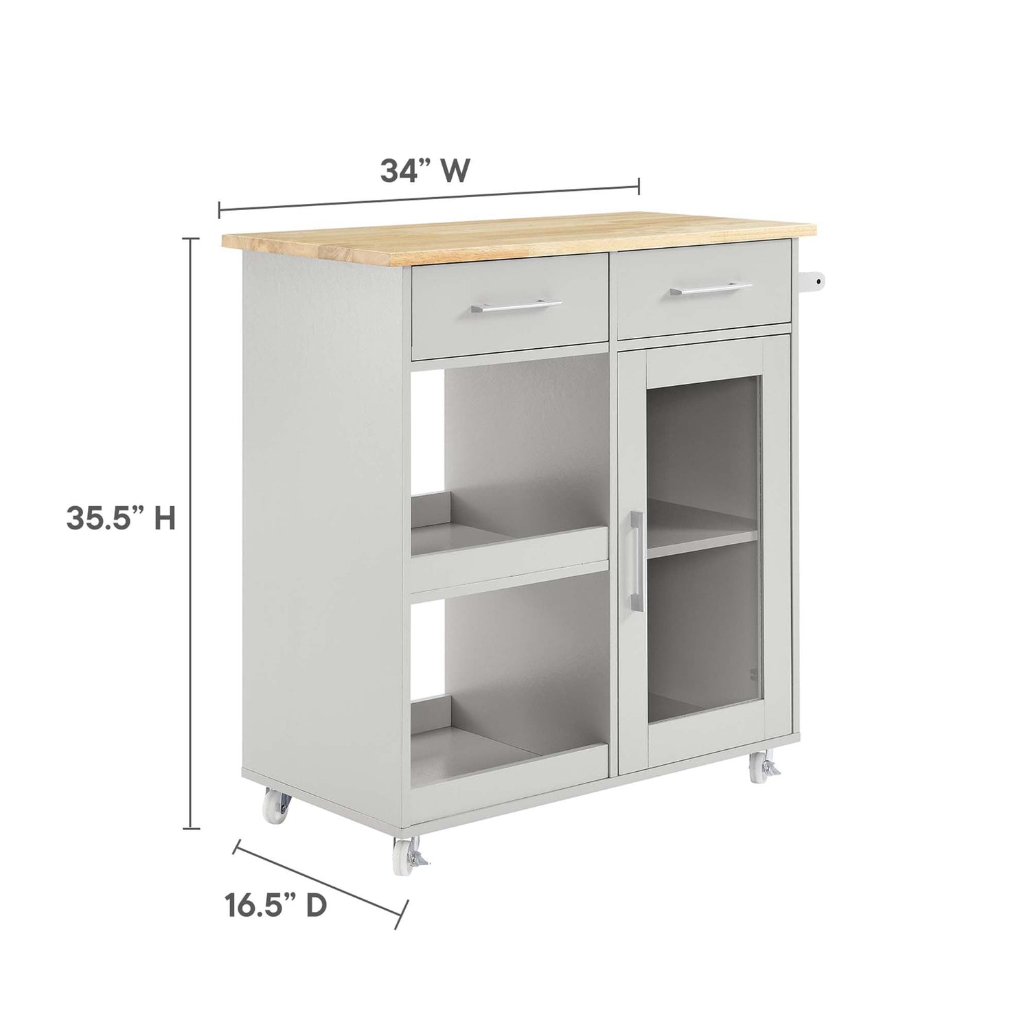 Culinary Kitchen Cart With Towel Bar by Modway