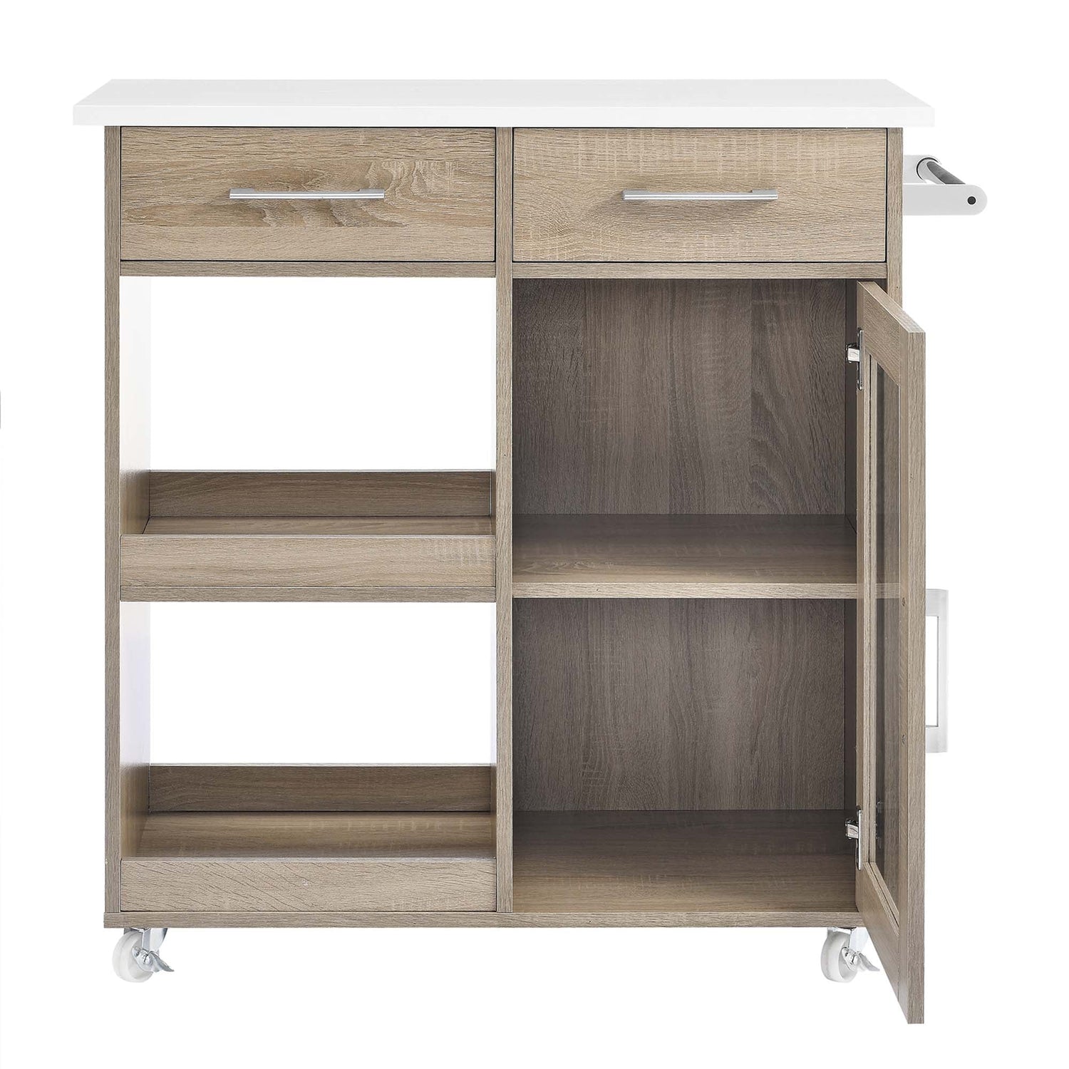 Culinary Kitchen Cart With Towel Bar by Modway