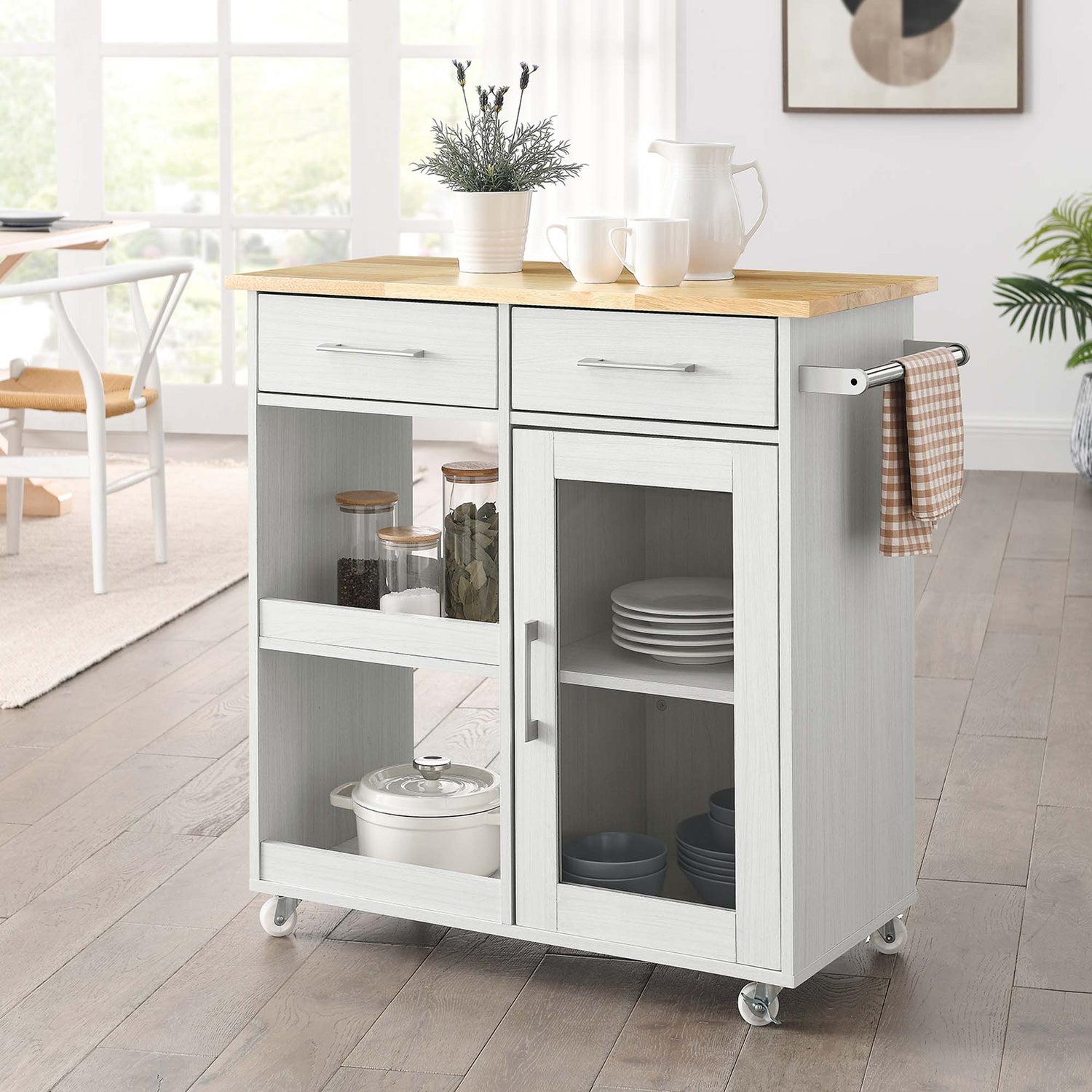 Culinary Kitchen Cart With Towel Bar by Modway