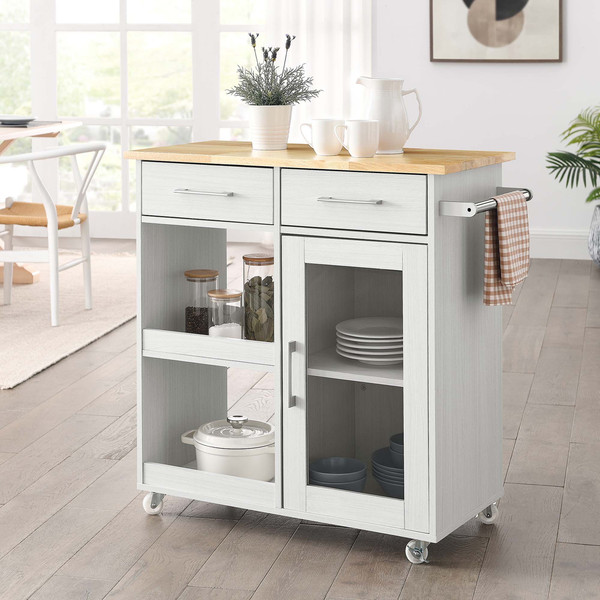 Culinary Kitchen Cart With Towel Bar by Modway