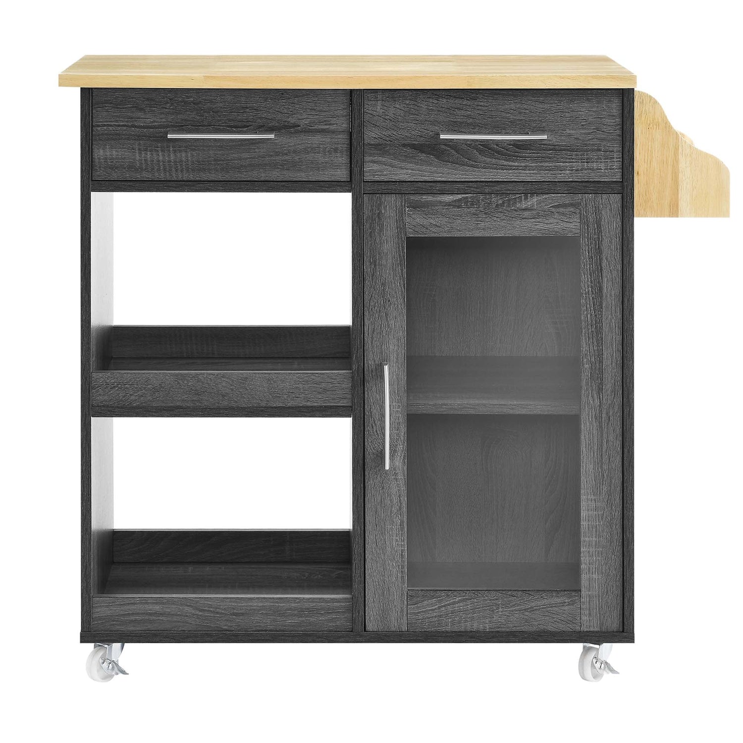 Culinary Kitchen Cart With Spice Rack by Modway