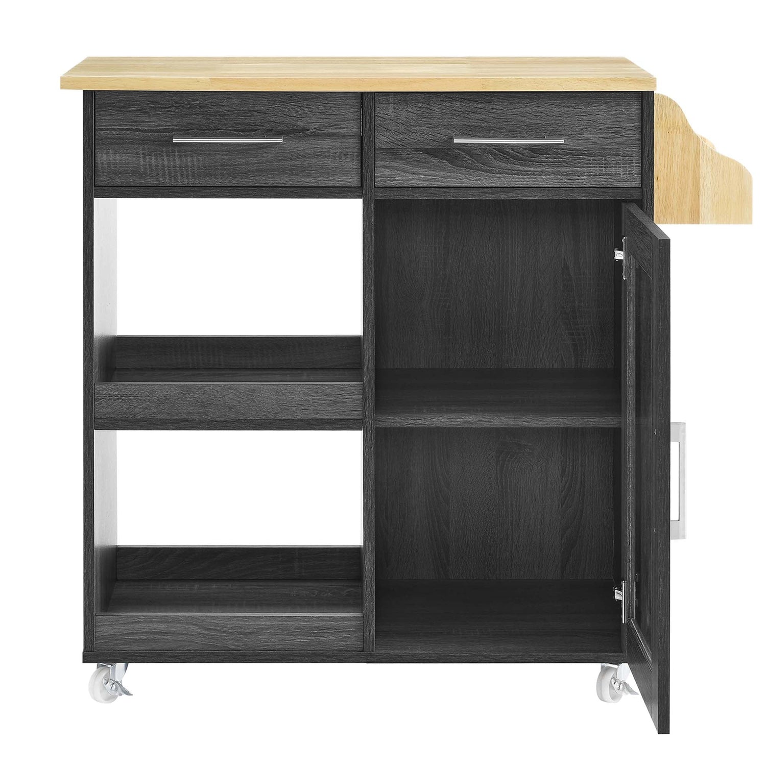 Culinary Kitchen Cart With Spice Rack by Modway