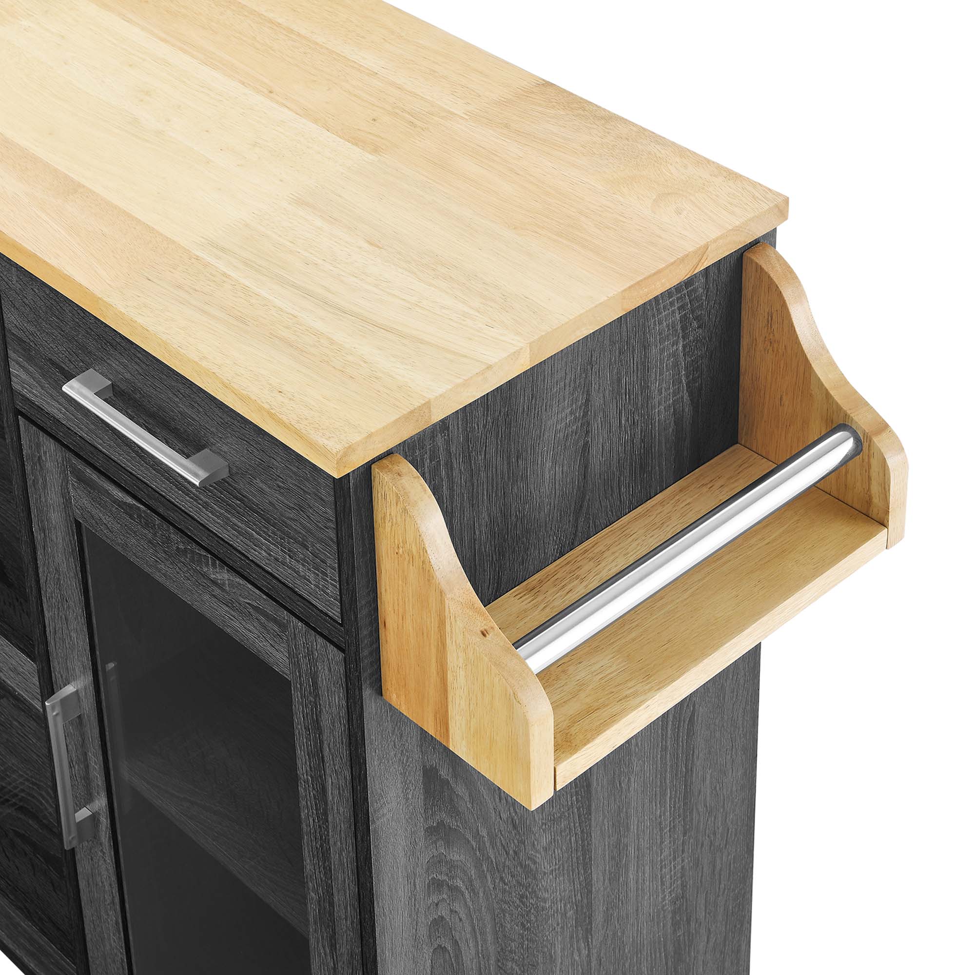 Culinary Kitchen Cart With Spice Rack by Modway