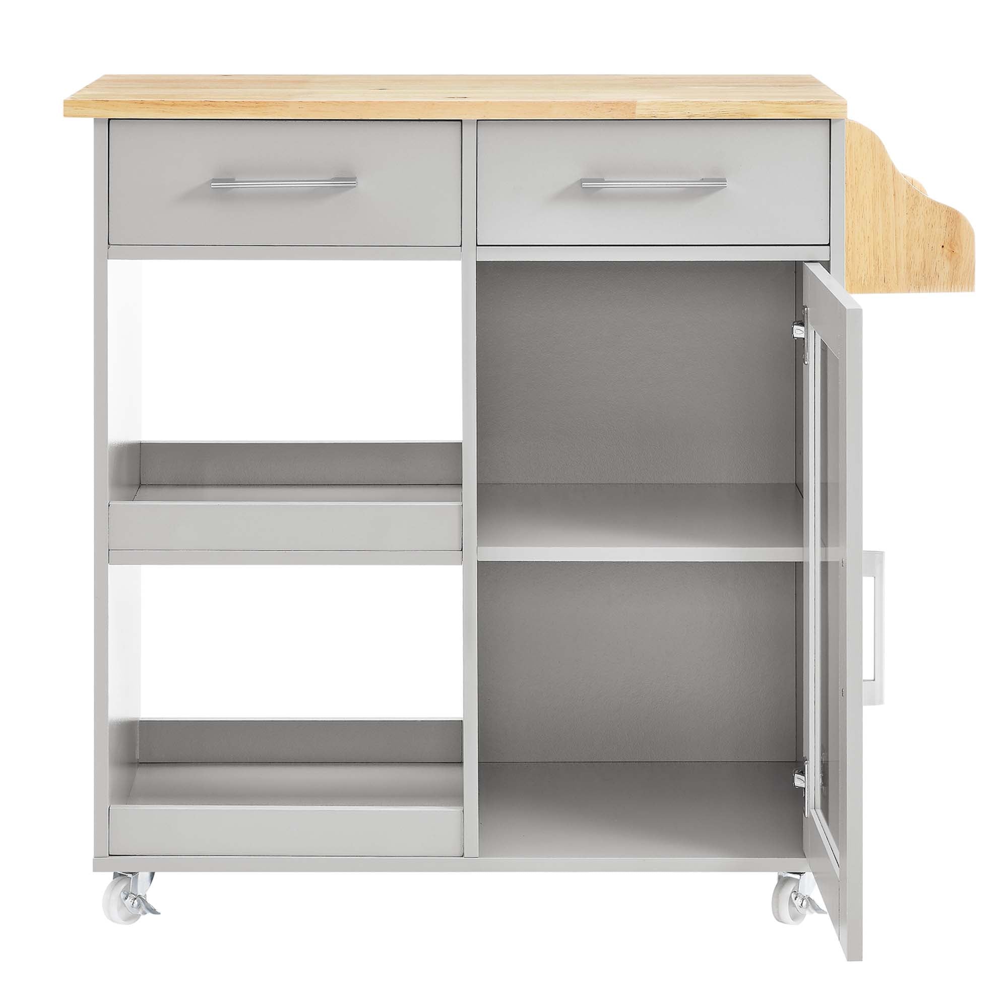 Culinary Kitchen Cart With Spice Rack by Modway