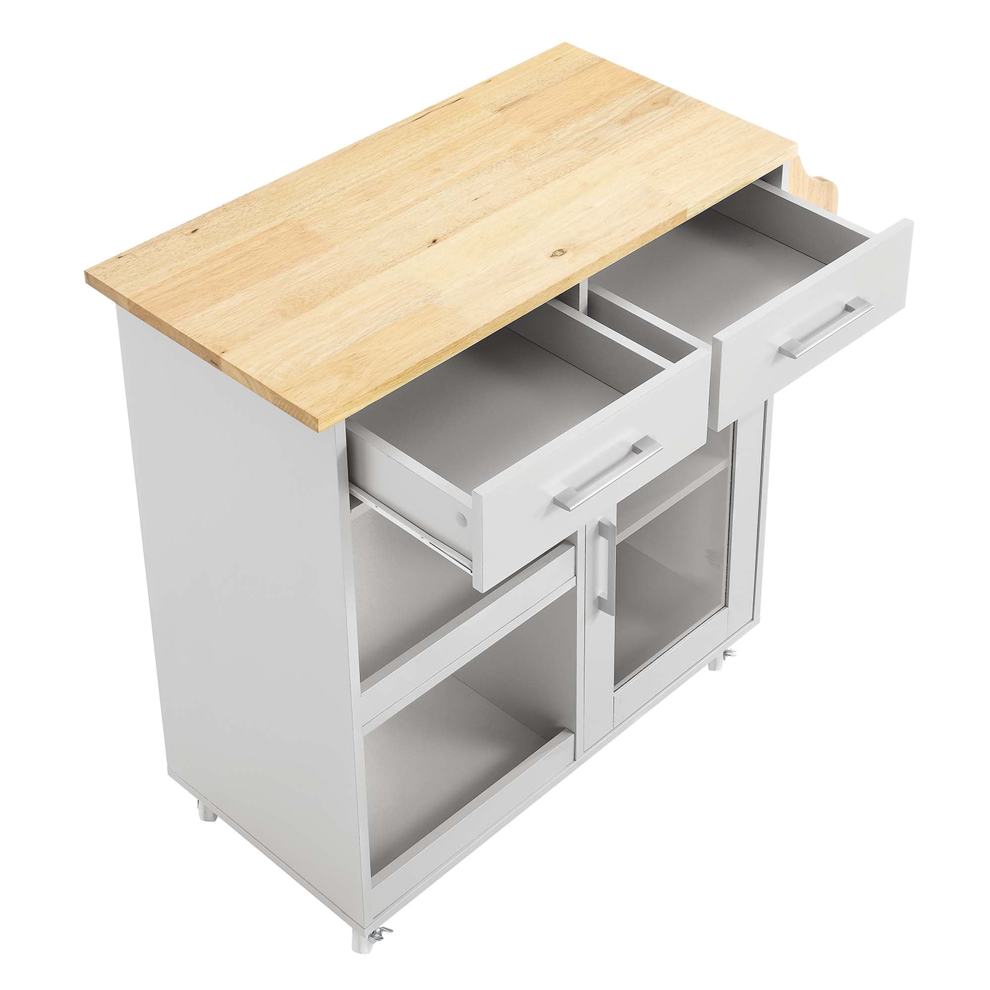 Culinary Kitchen Cart With Spice Rack by Modway