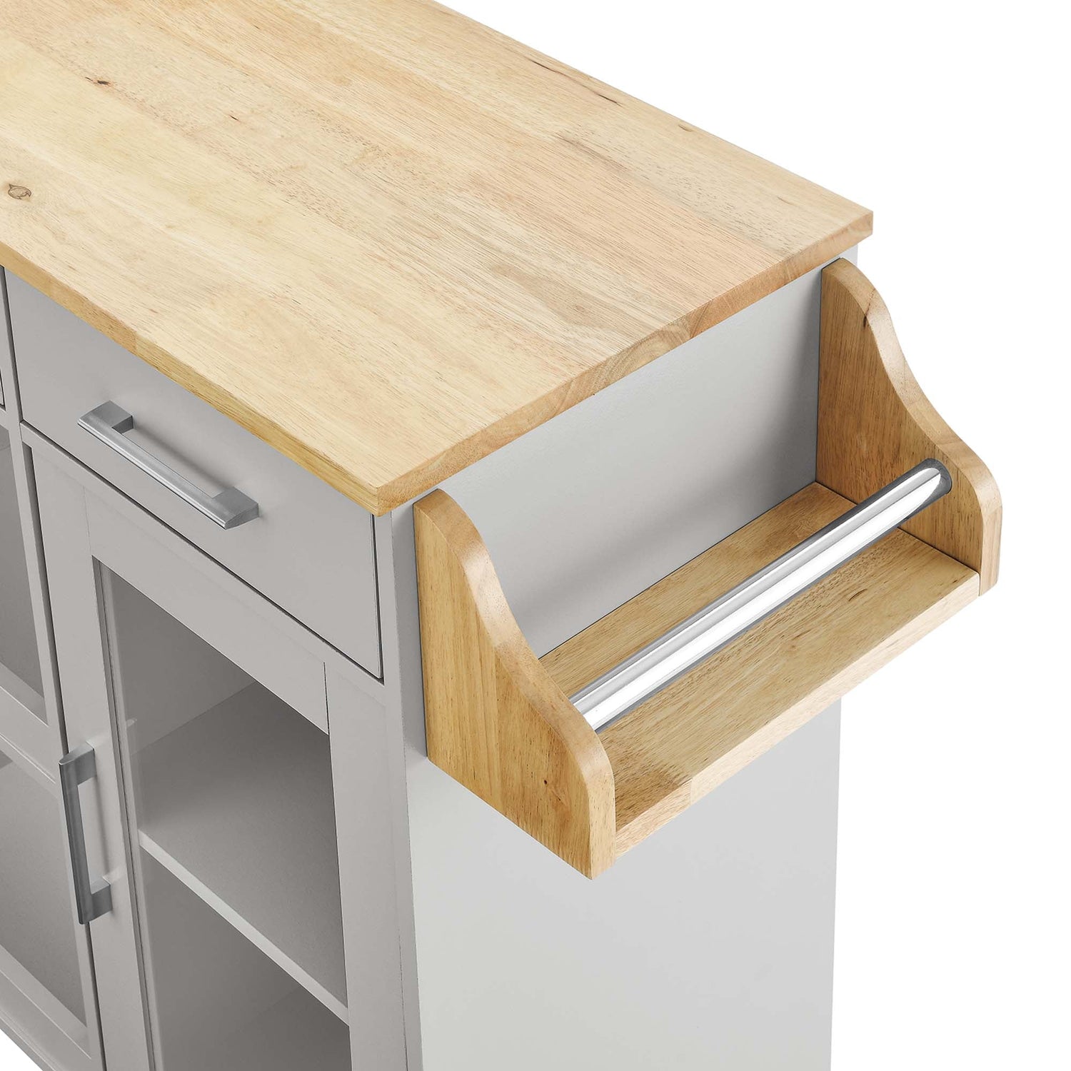 Culinary Kitchen Cart With Spice Rack by Modway