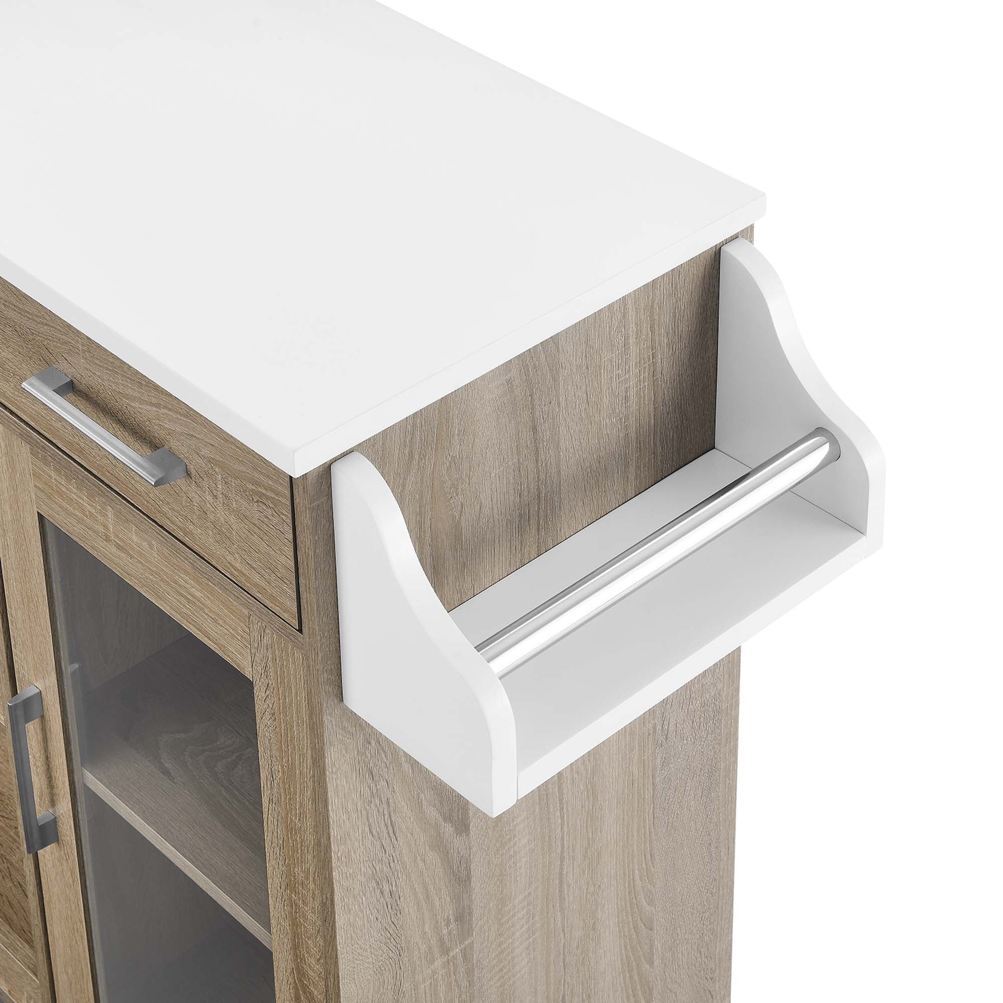 Culinary Kitchen Cart With Spice Rack by Modway
