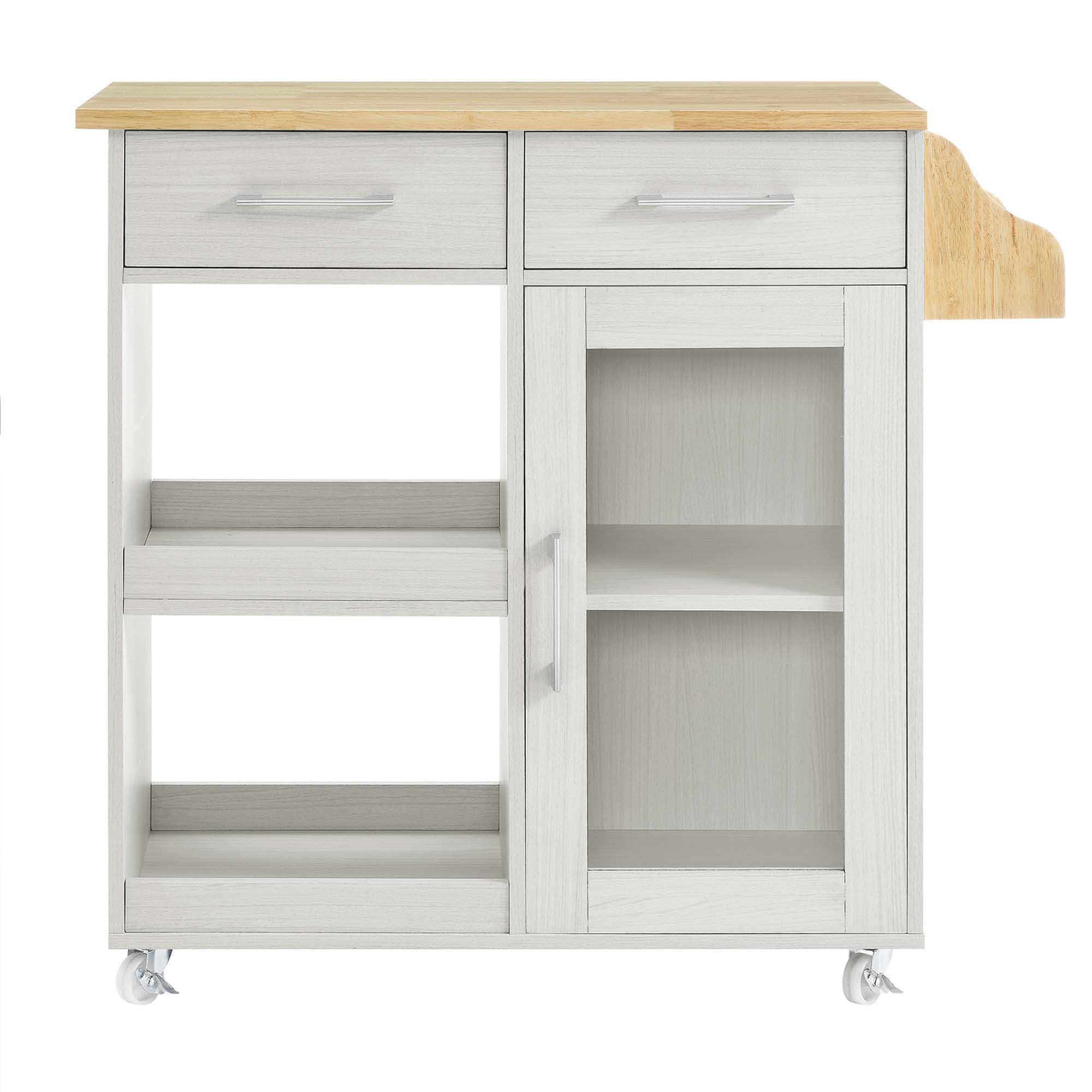 Culinary Kitchen Cart With Spice Rack by Modway