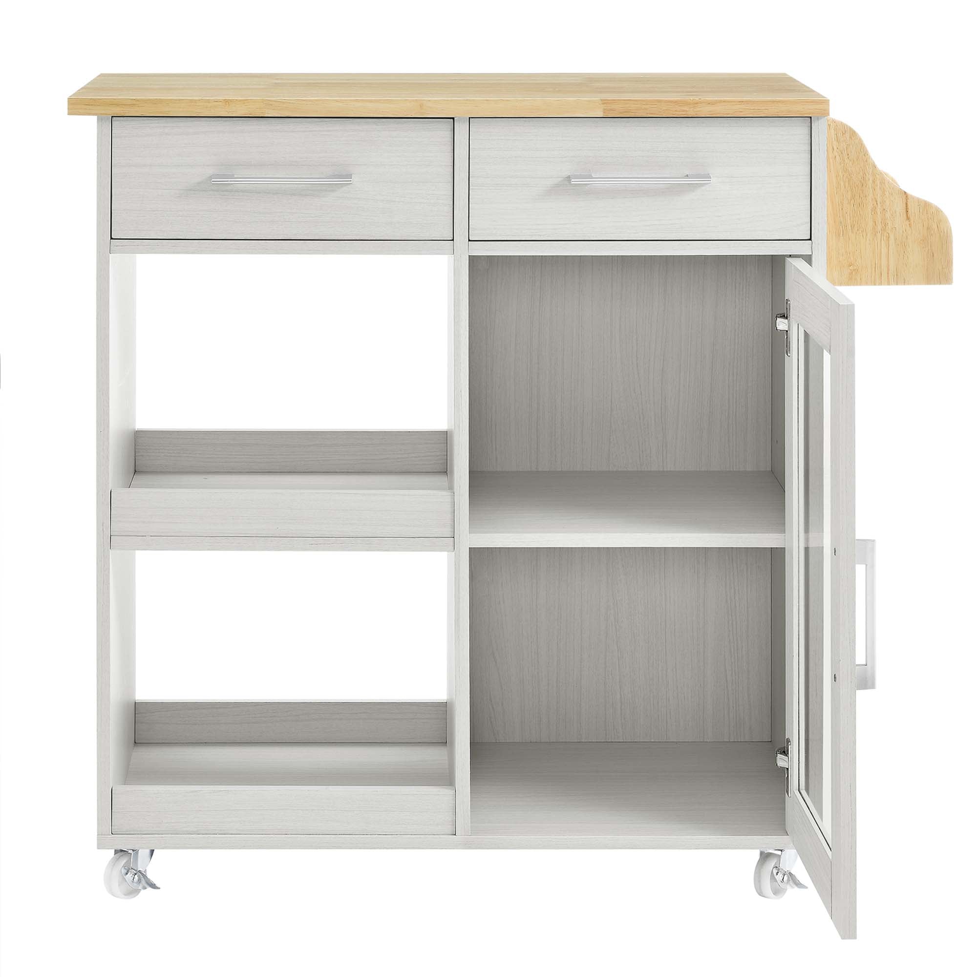 Culinary Kitchen Cart With Spice Rack by Modway