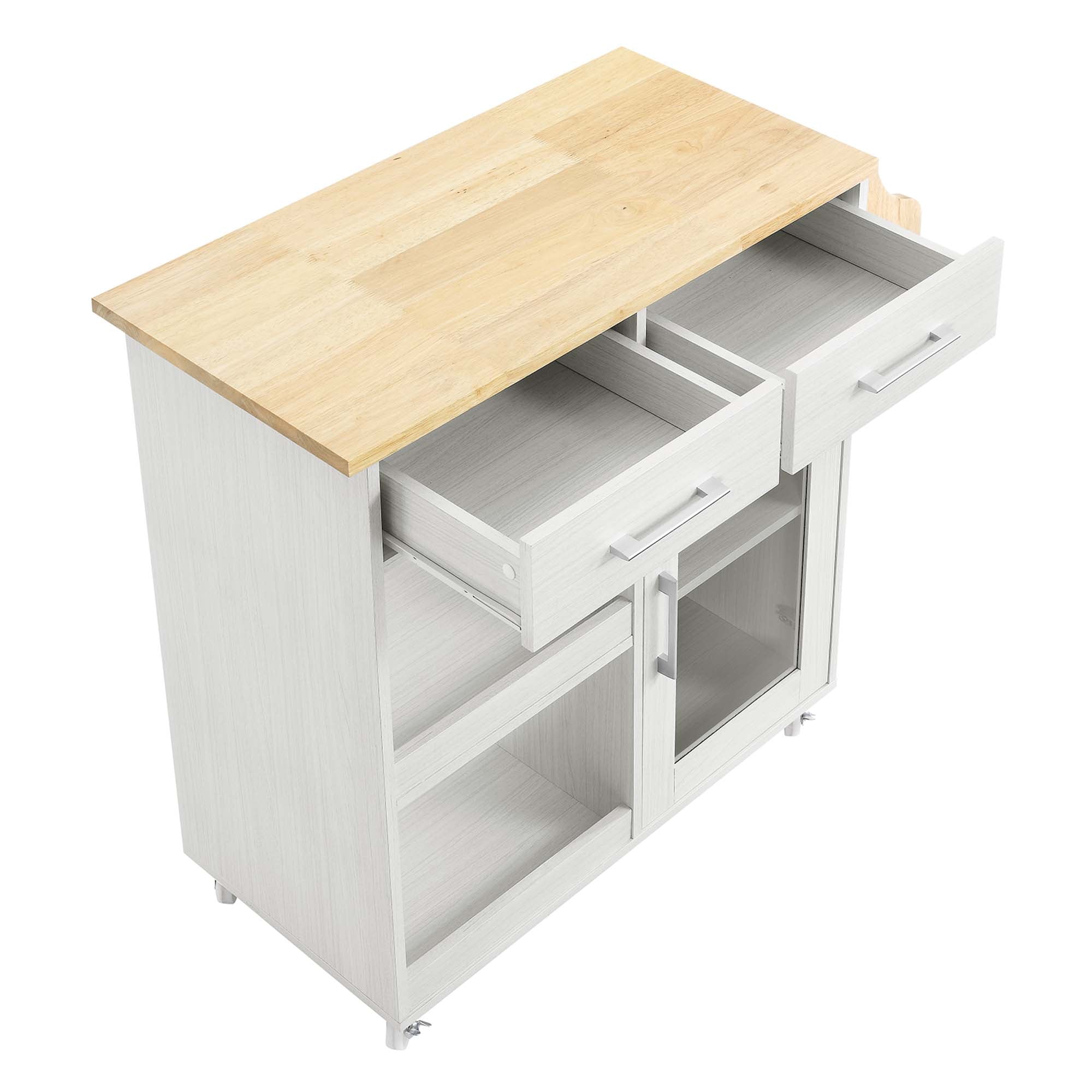 Culinary Kitchen Cart With Spice Rack by Modway