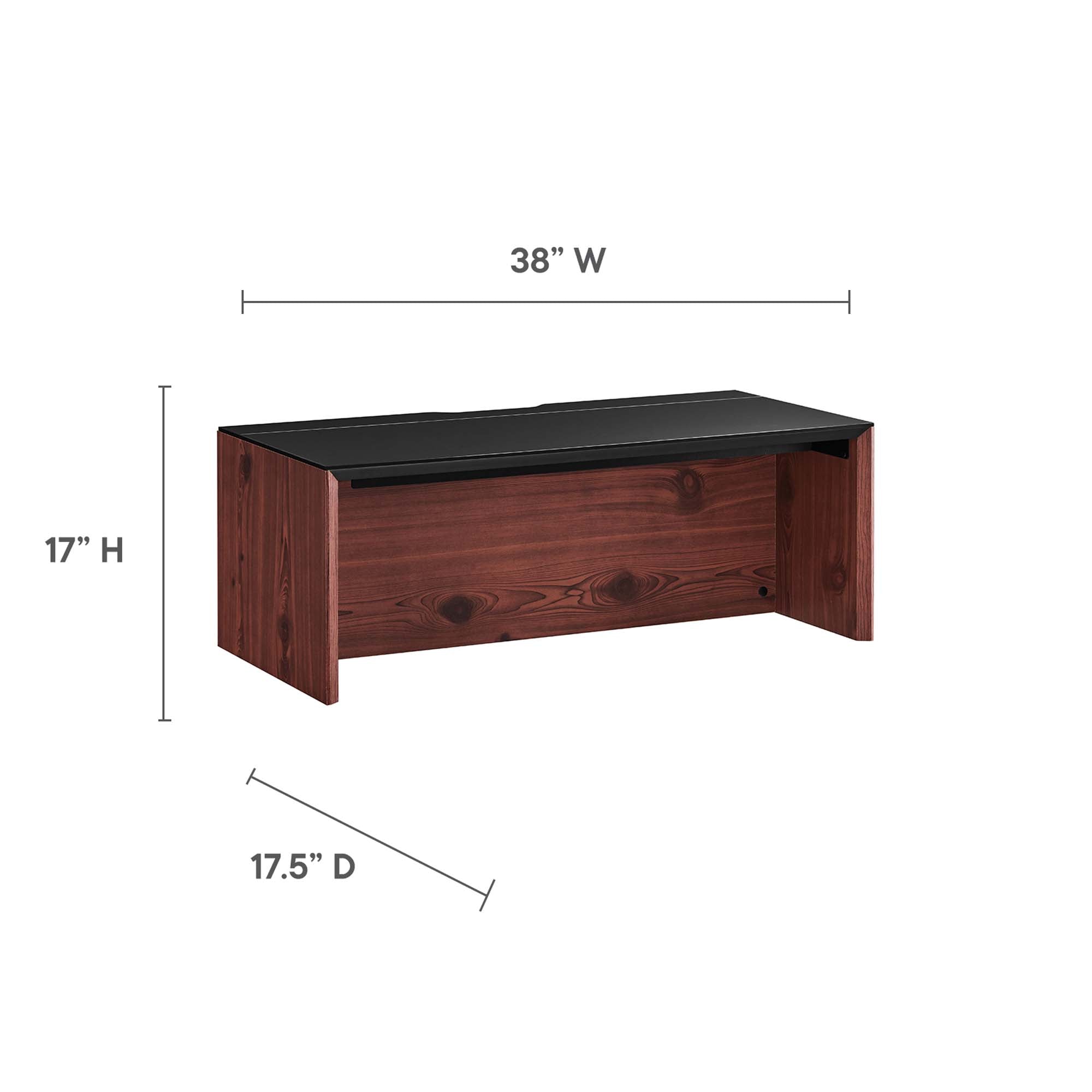 Kinetic 38" Wall-Mount Office Desk With Cabinet and Shelf by Modway