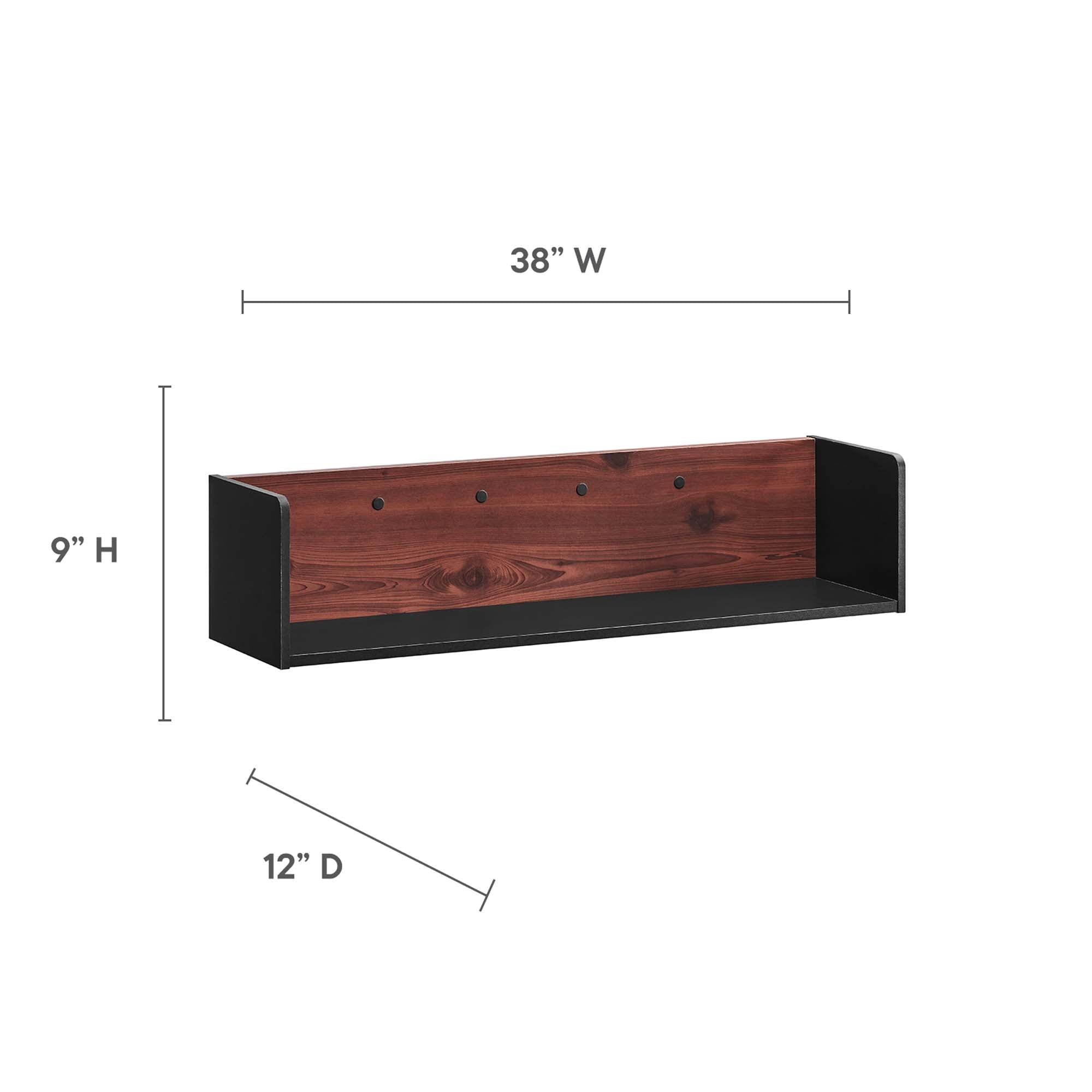 Kinetic 38" Wall-Mount Office Desk With Cabinet and Shelf by Modway